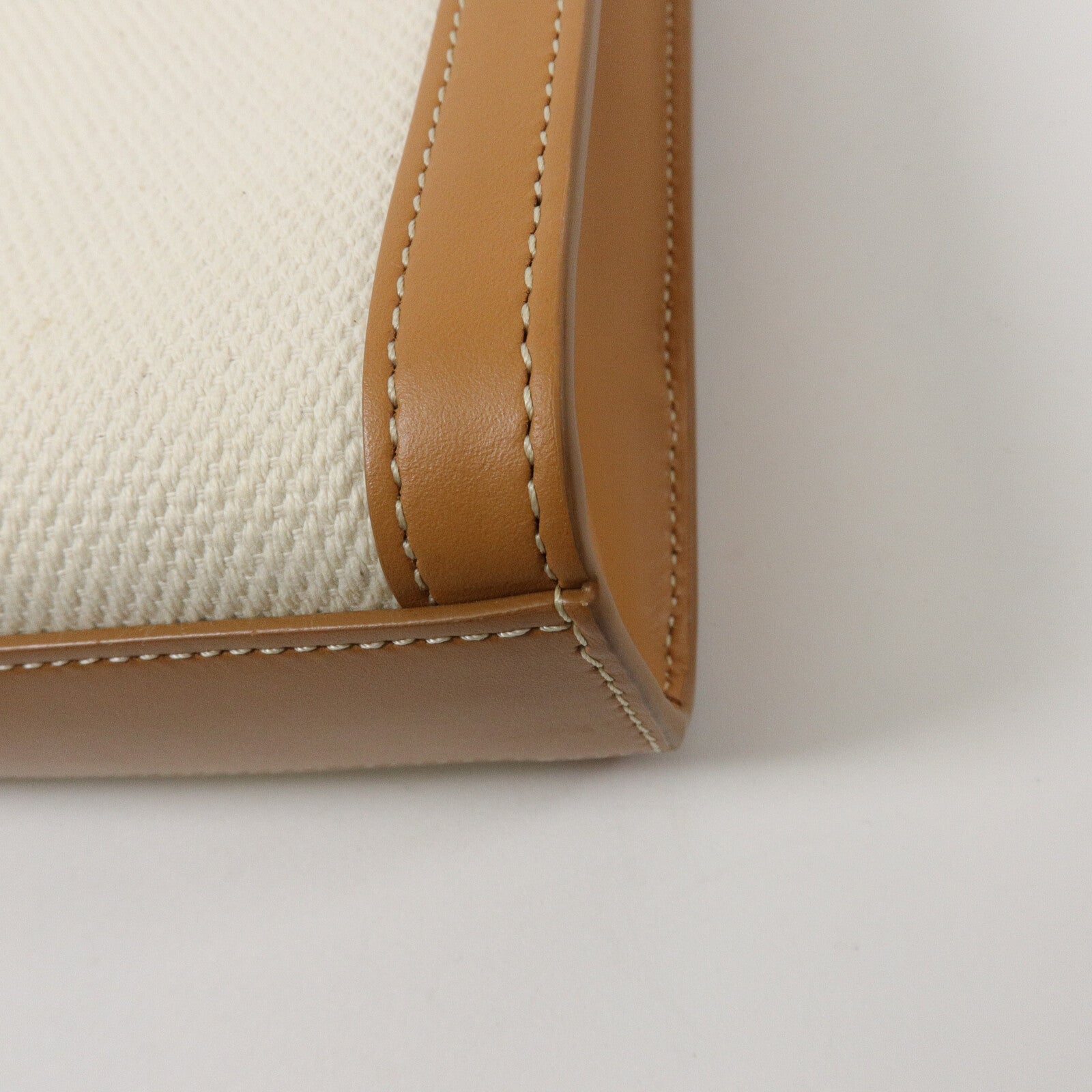 CELINE 帆布/牛皮皮革Mini Cabas Vertical手挽肩背兩用袋