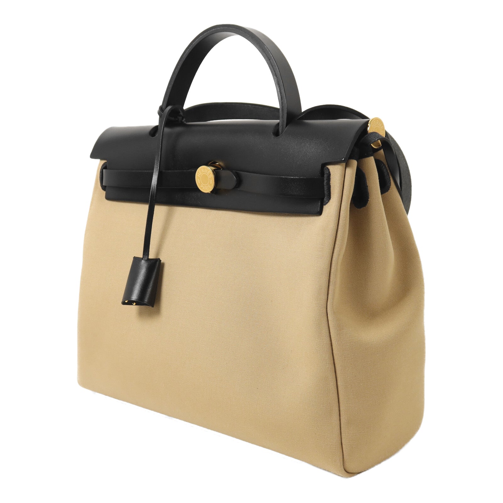 HERMES 帆布Herbag PM手挽肩背兩用袋Trench/Noir