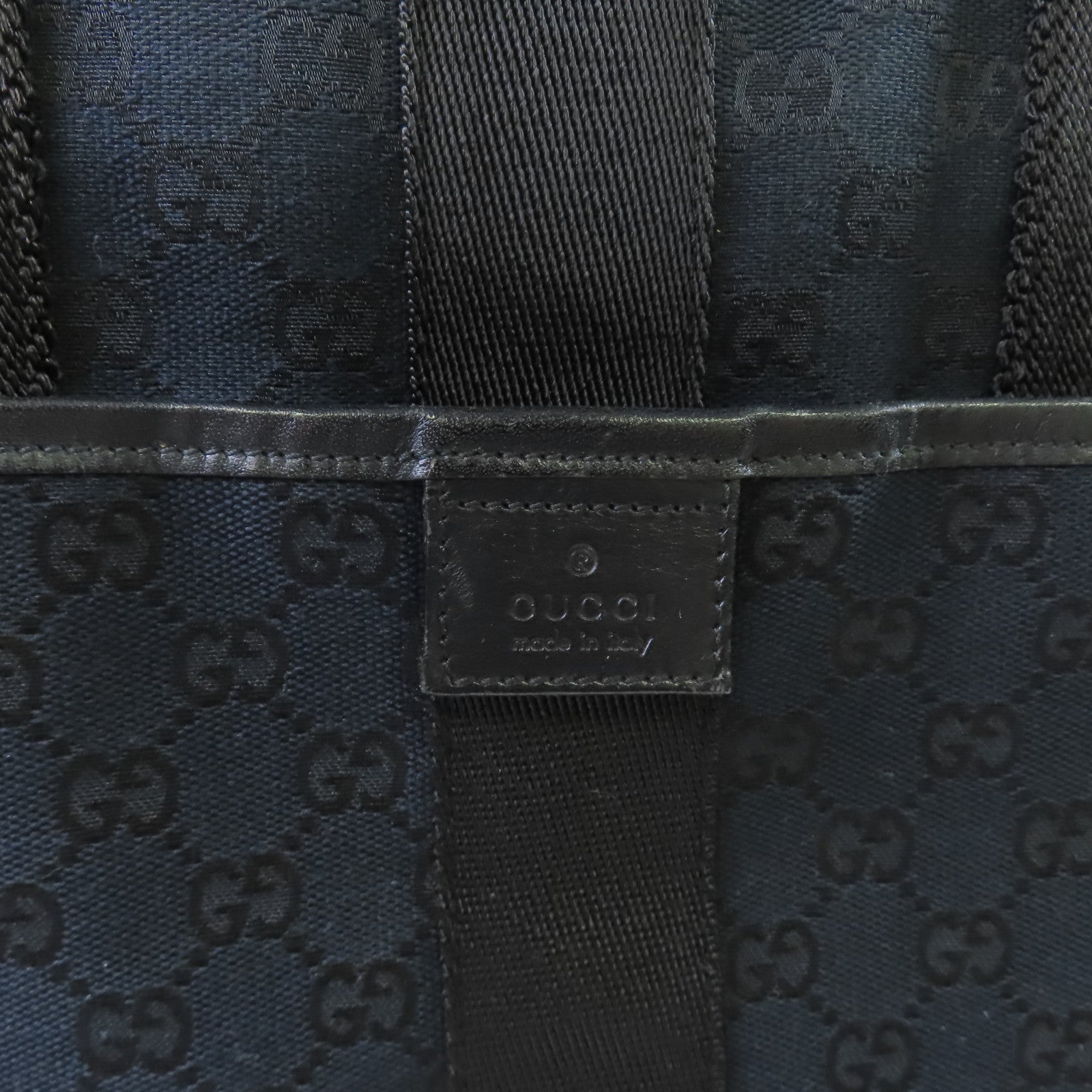 GUCCI GG帆布Tote Bag肩背袋黑色