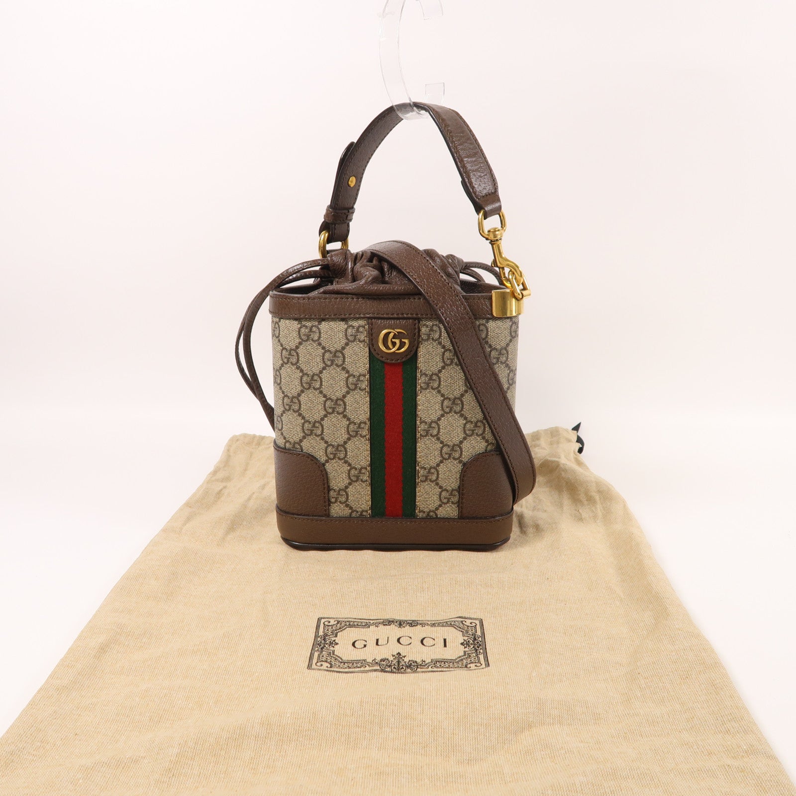 GUCCI 塗層帆布Ophidia Bucket Bag金扣手挽肩背兩用袋