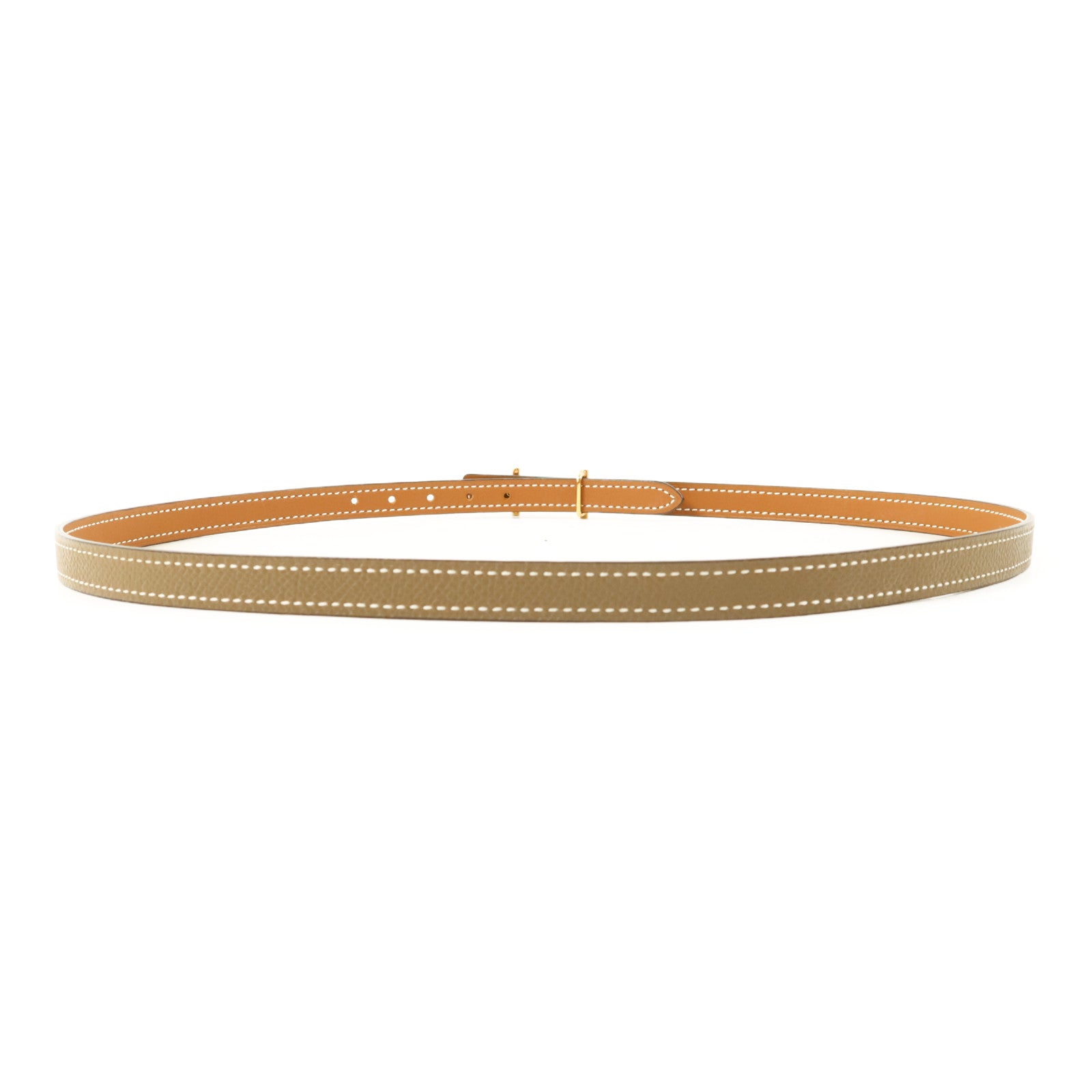 HERMES Epsom皮革Gamma Reversible Belt 75cm皮帶Etoupe