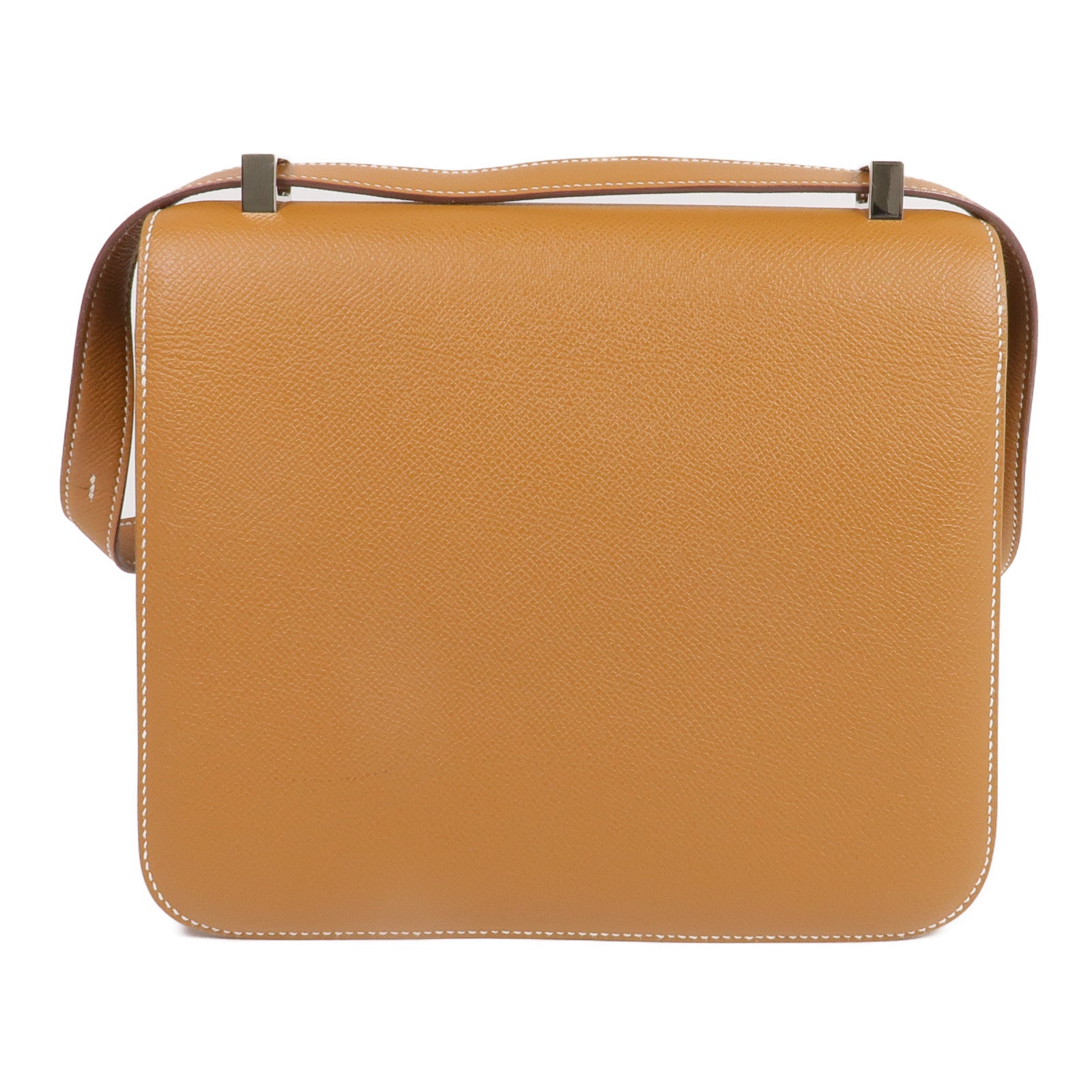 HERMES Epsom皮革Constance 24銀扣肩背袋Gold