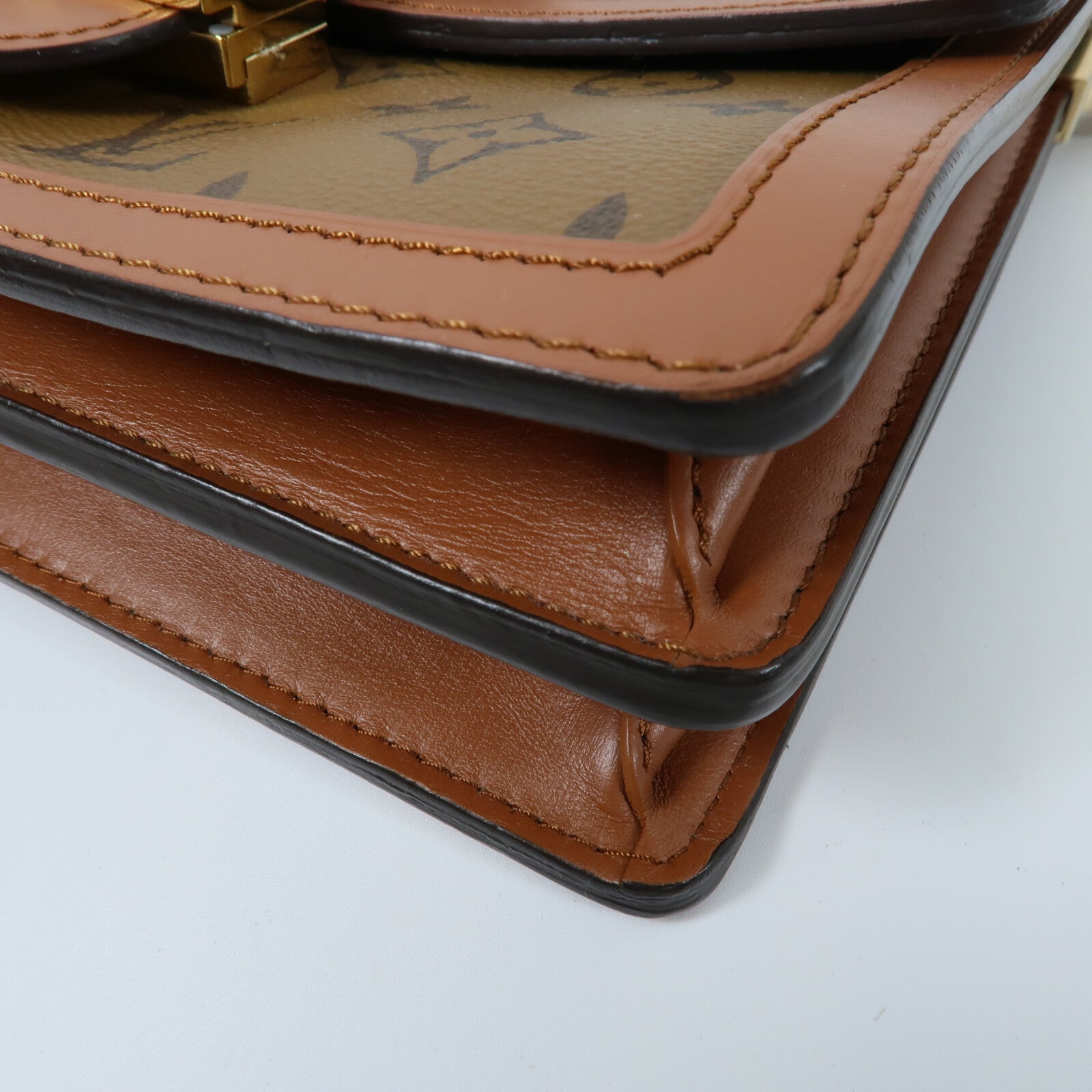 LOUIS VUITTON Monogram Reverse Dauphine MM鏈帶手挽肩背兩用袋