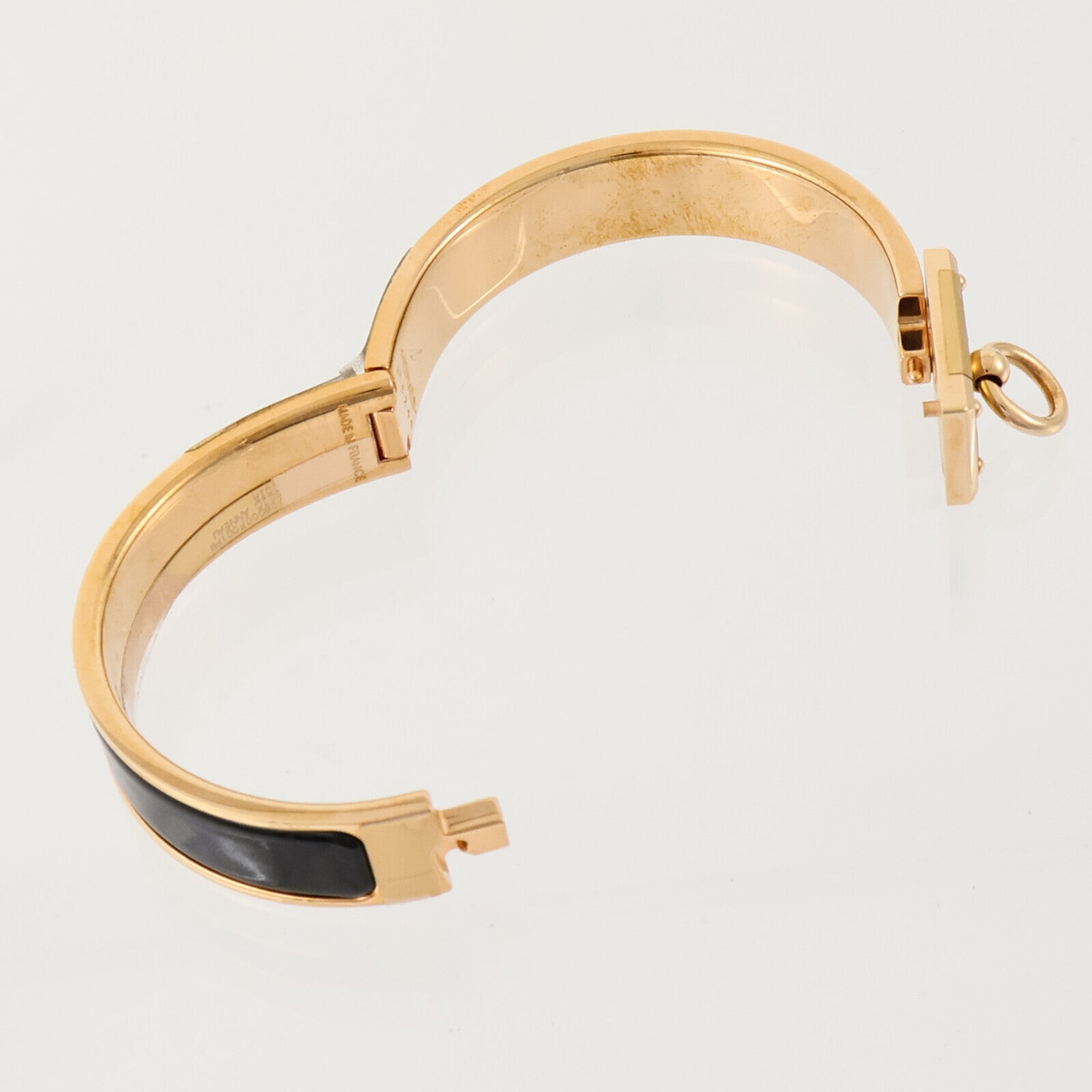 HERMES 金屬/琺瑯Clic Anneau手鐲Black