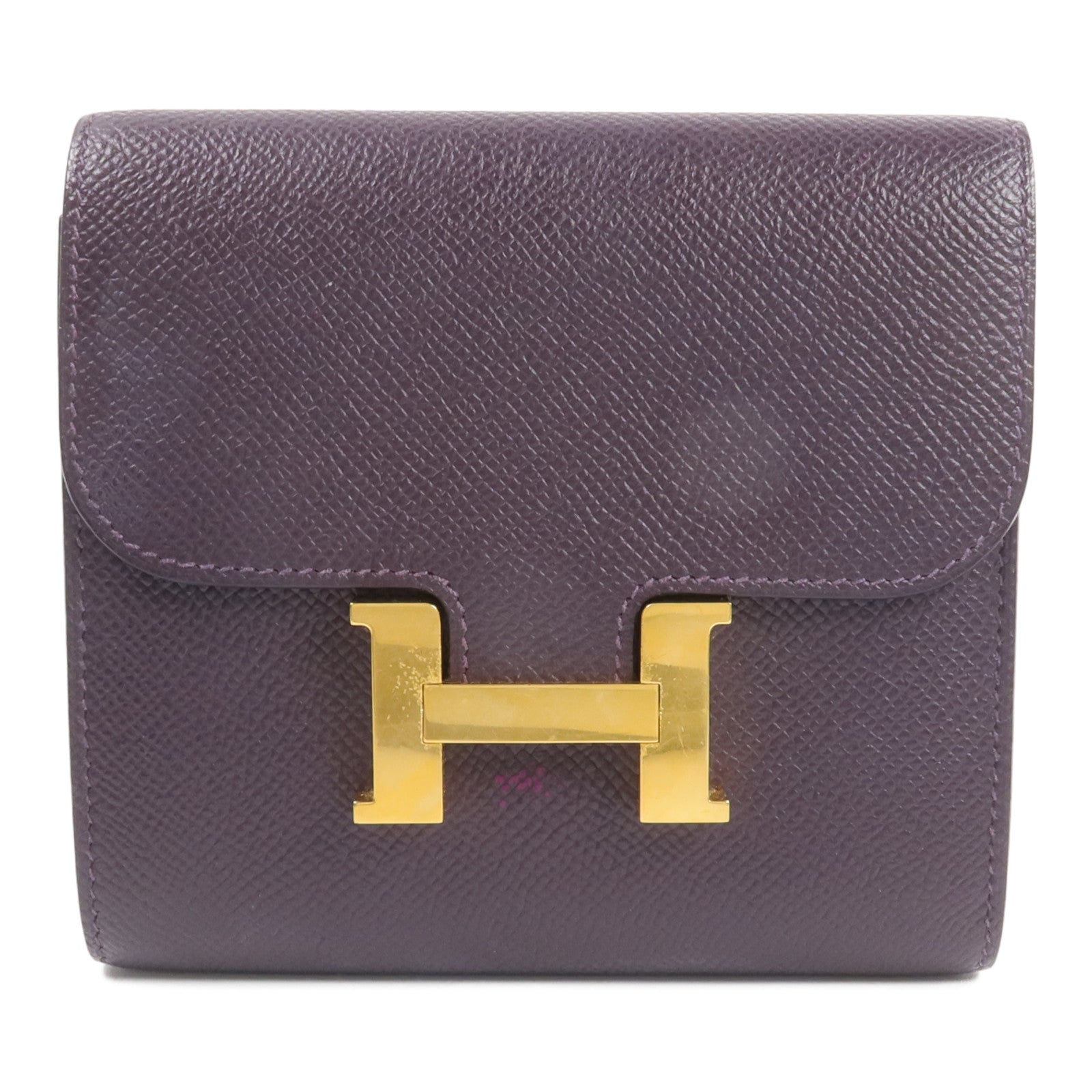 HERMES Epsom皮革Constance Wallet錢包Raisin