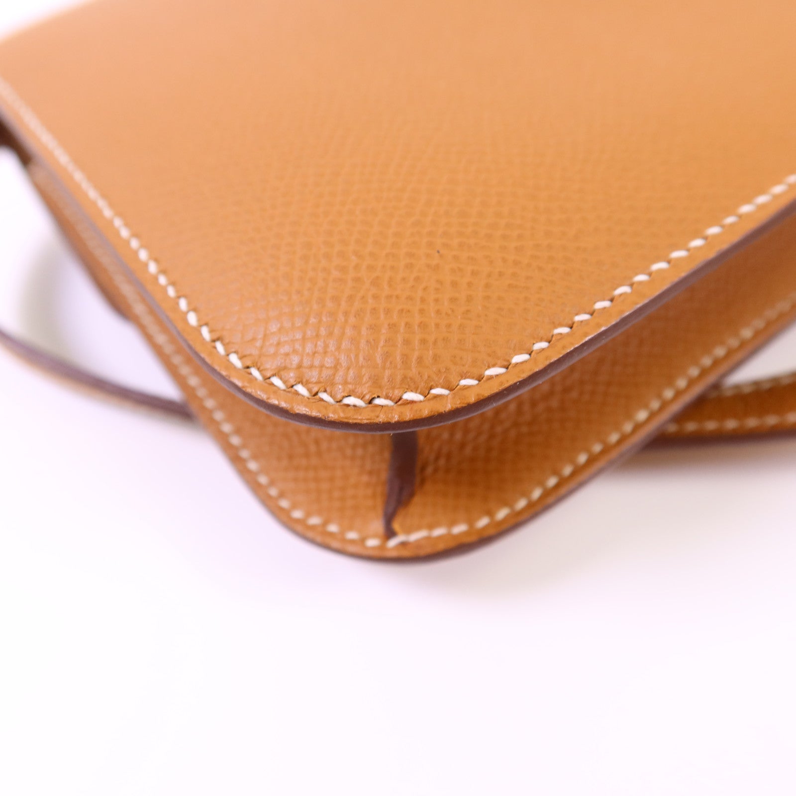 HERMES Epsom皮革Constance Elan金扣肩背袋Gold