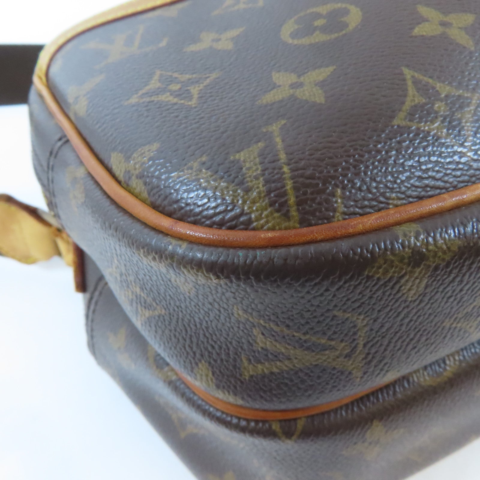 LOUIS VUITTON Monogram Reporter PM金扣肩背袋啡色