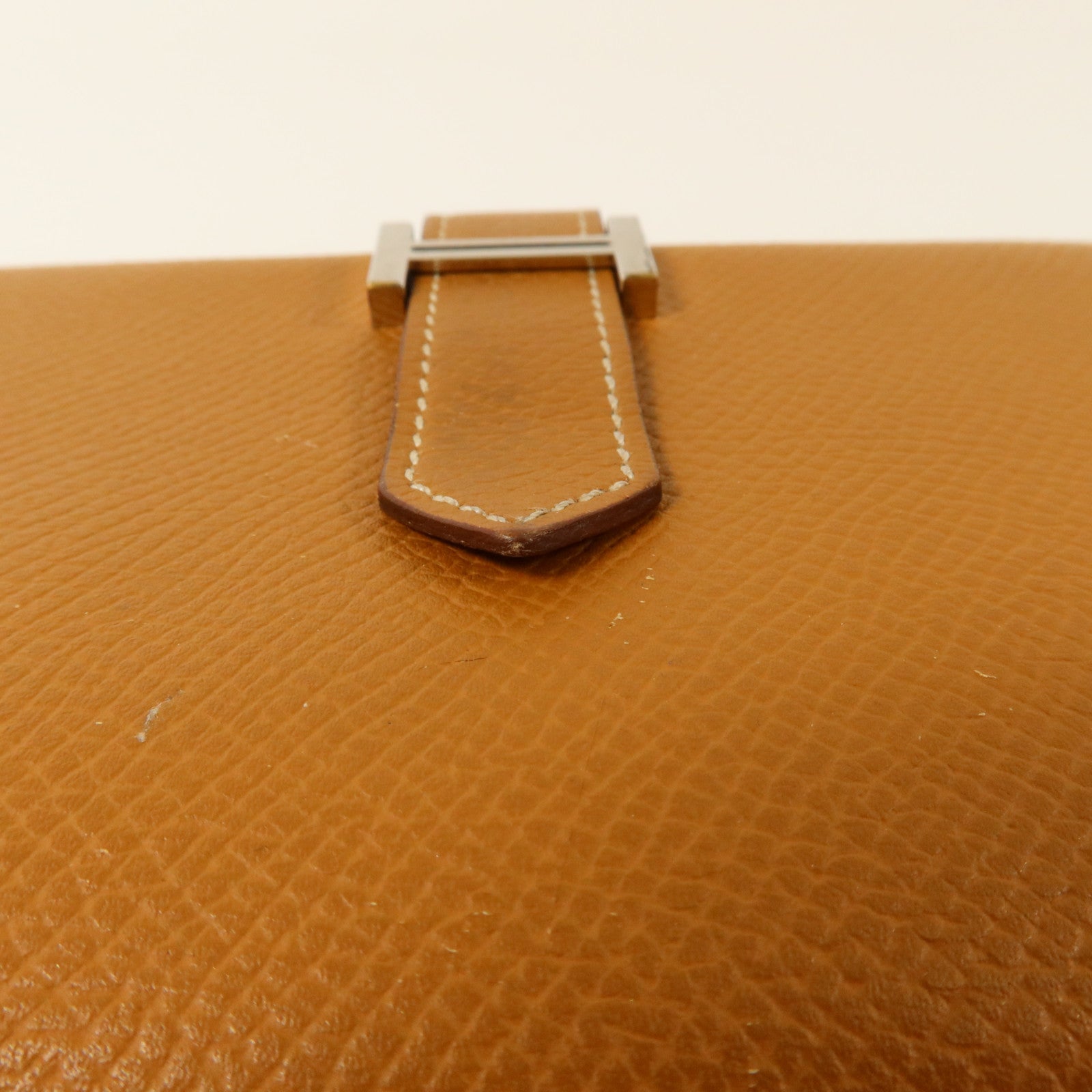 HERMES Epsom皮革Bearn Long Wallet銀扣長錢包Gold