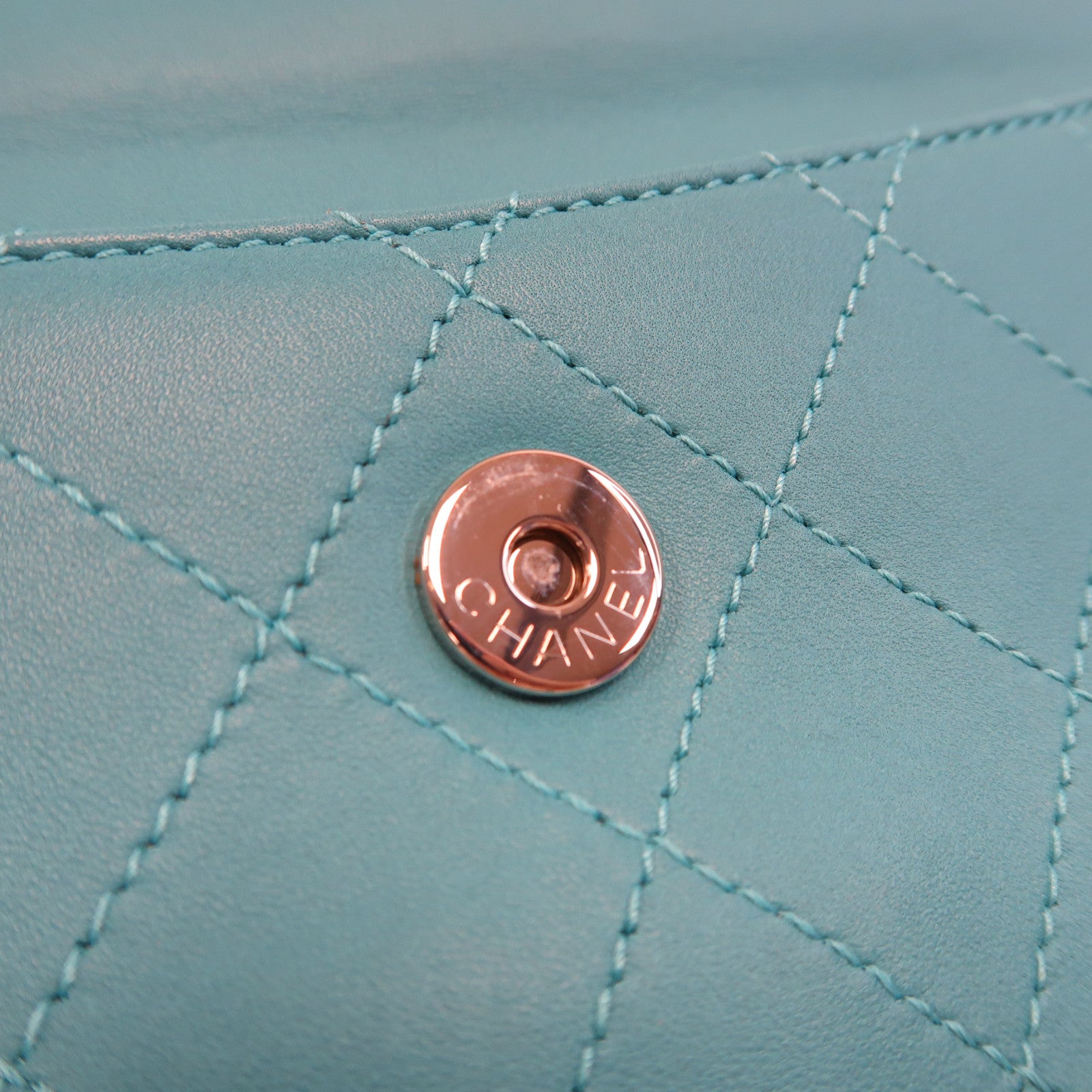 CHANEL 【激減優惠】菱格羊皮皮革Shoulder Bag銀扣鏈帶肩背袋綠色
