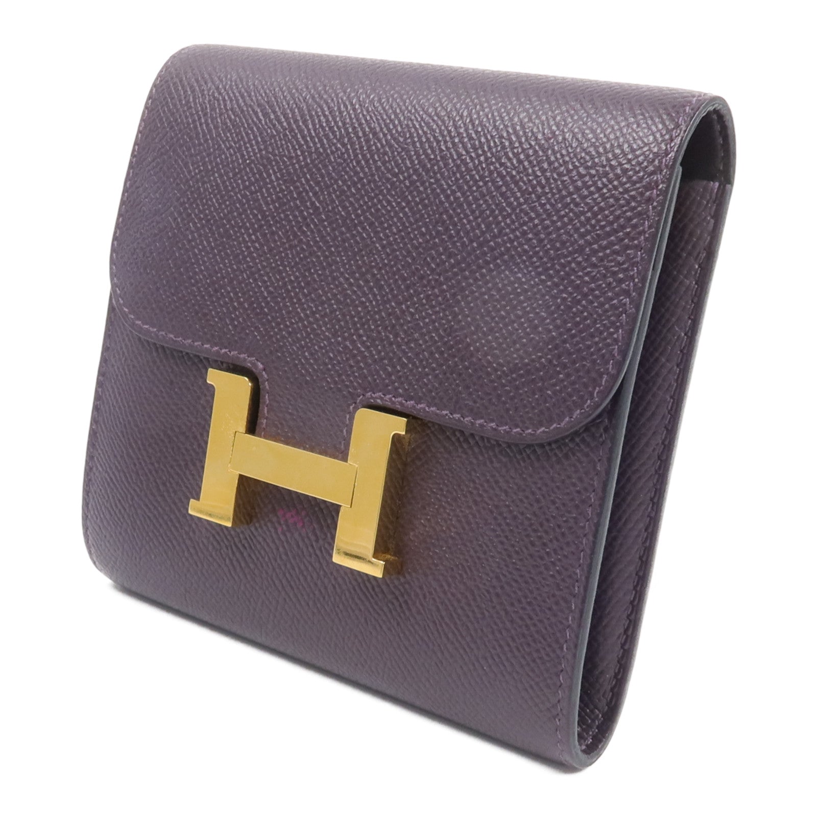 HERMES Epsom皮革Constance Wallet錢包Raisin
