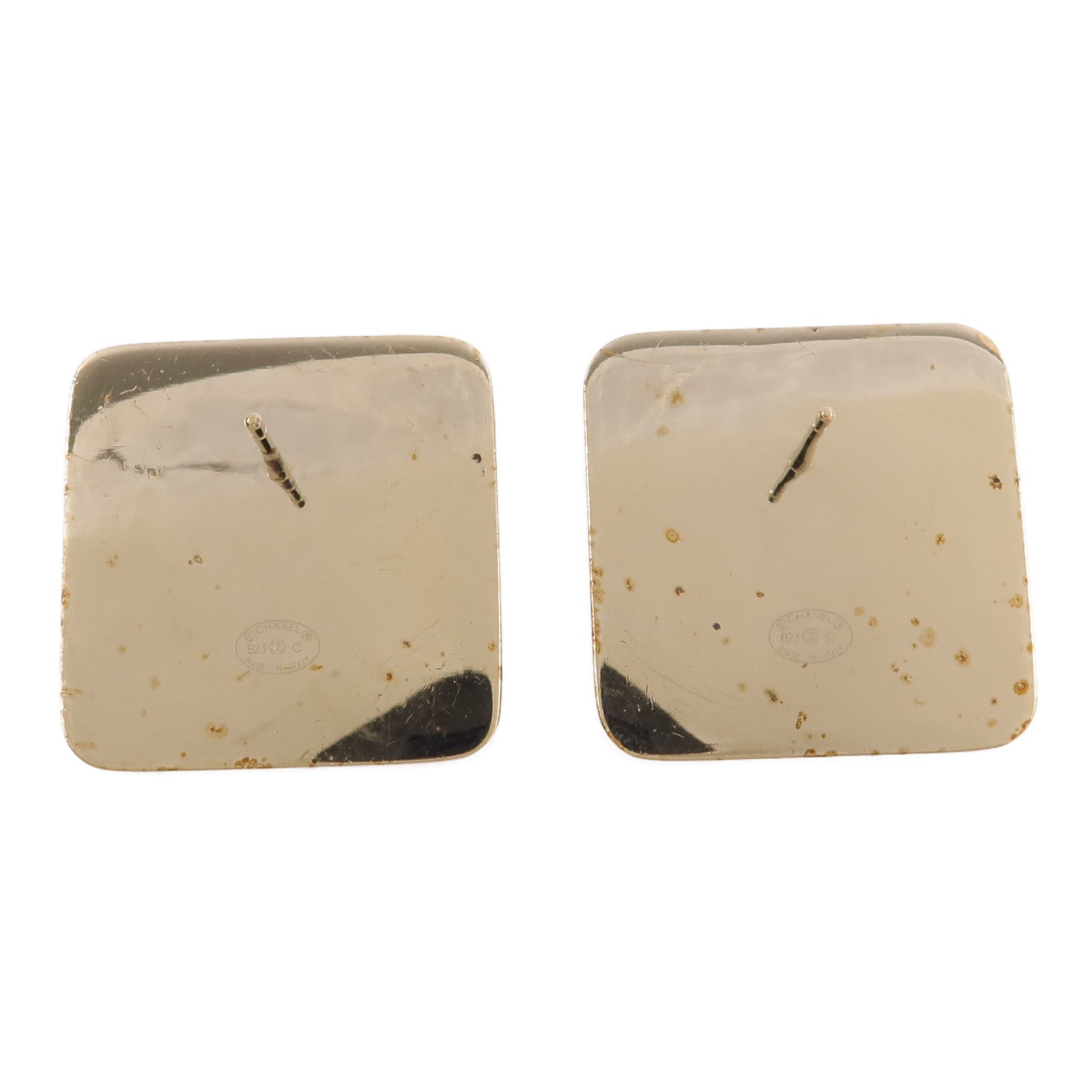 CHANEL 金屬/琺瑯COCO Mark Square Stud Earrings耳環