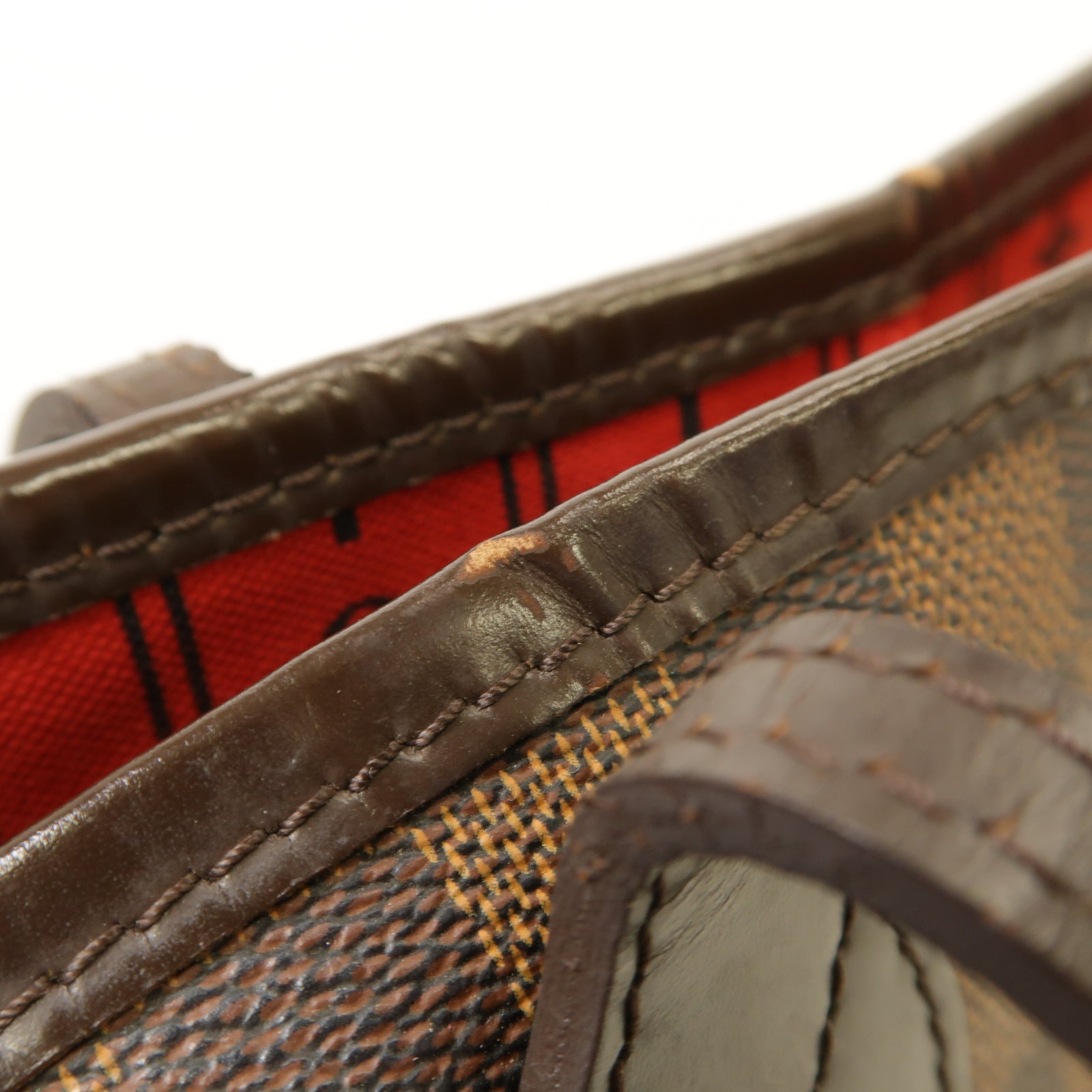 LOUIS VUITTON 【激減優惠】Damier Neverfull MM金扣手挽袋啡色