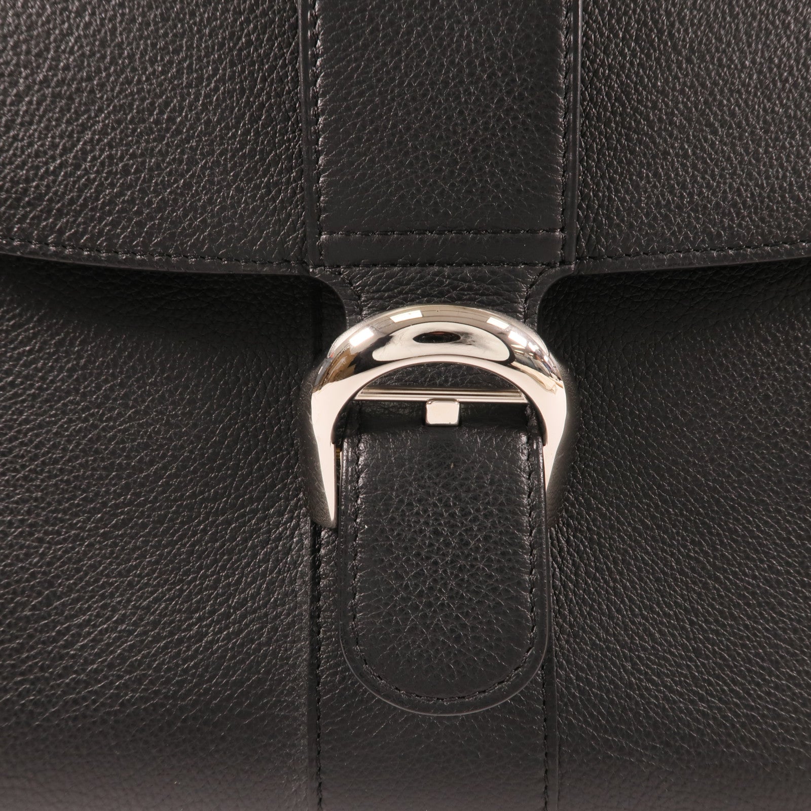 Delvaux 牛皮皮革Brilllant MM銀扣手挽肩背兩用袋