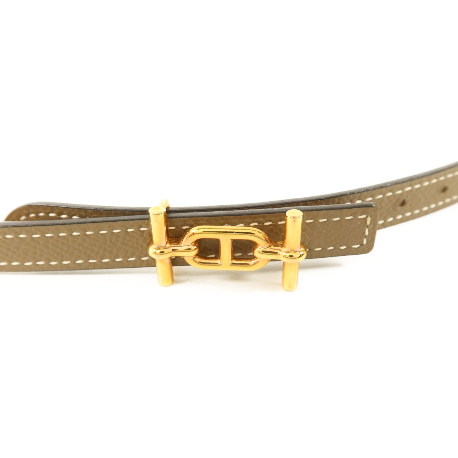 HERMES Epsom皮革Gamma Reversible Belt 75cm皮帶Etoupe
