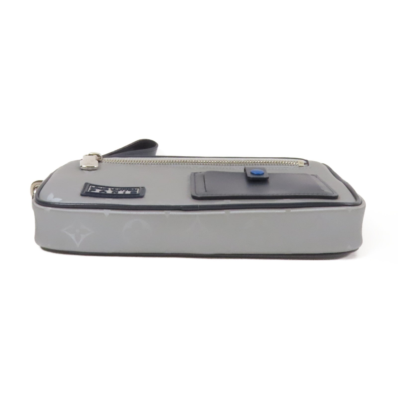 LOUIS VUITTON 塗層帆布Satellite Alpha銀扣手拿包