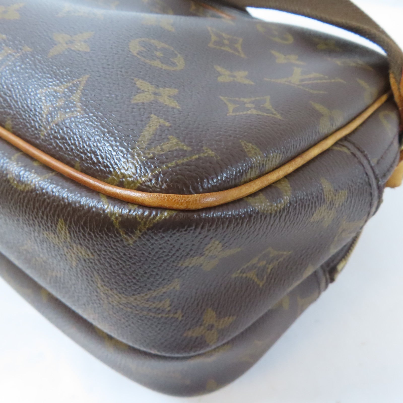 LOUIS VUITTON Monogram Reporter PM金扣肩背袋啡色
