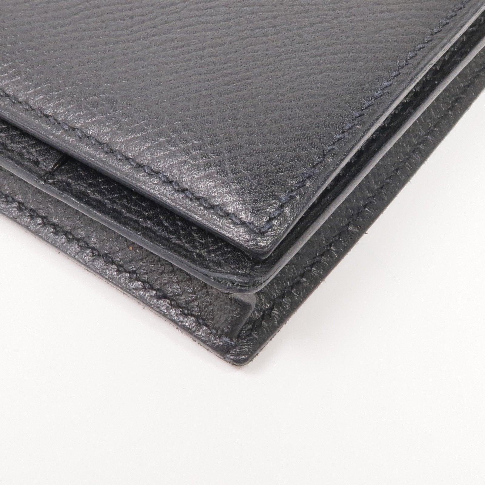 HERMES Epsom皮革Bearn Wallet銀扣長錢包Noir