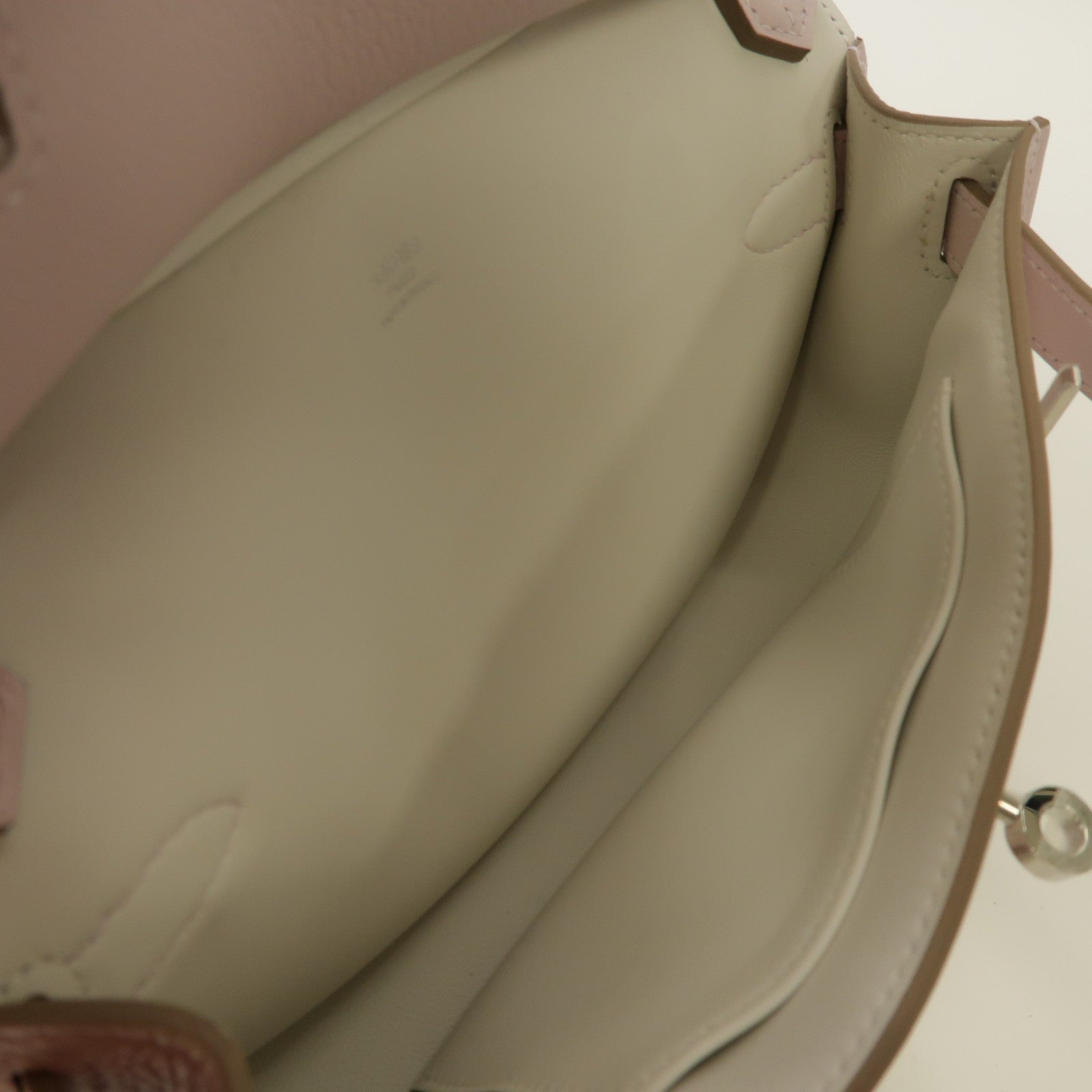 HERMES Evercolor皮革Jypsiere Mini銀扣肩背袋淡紫色