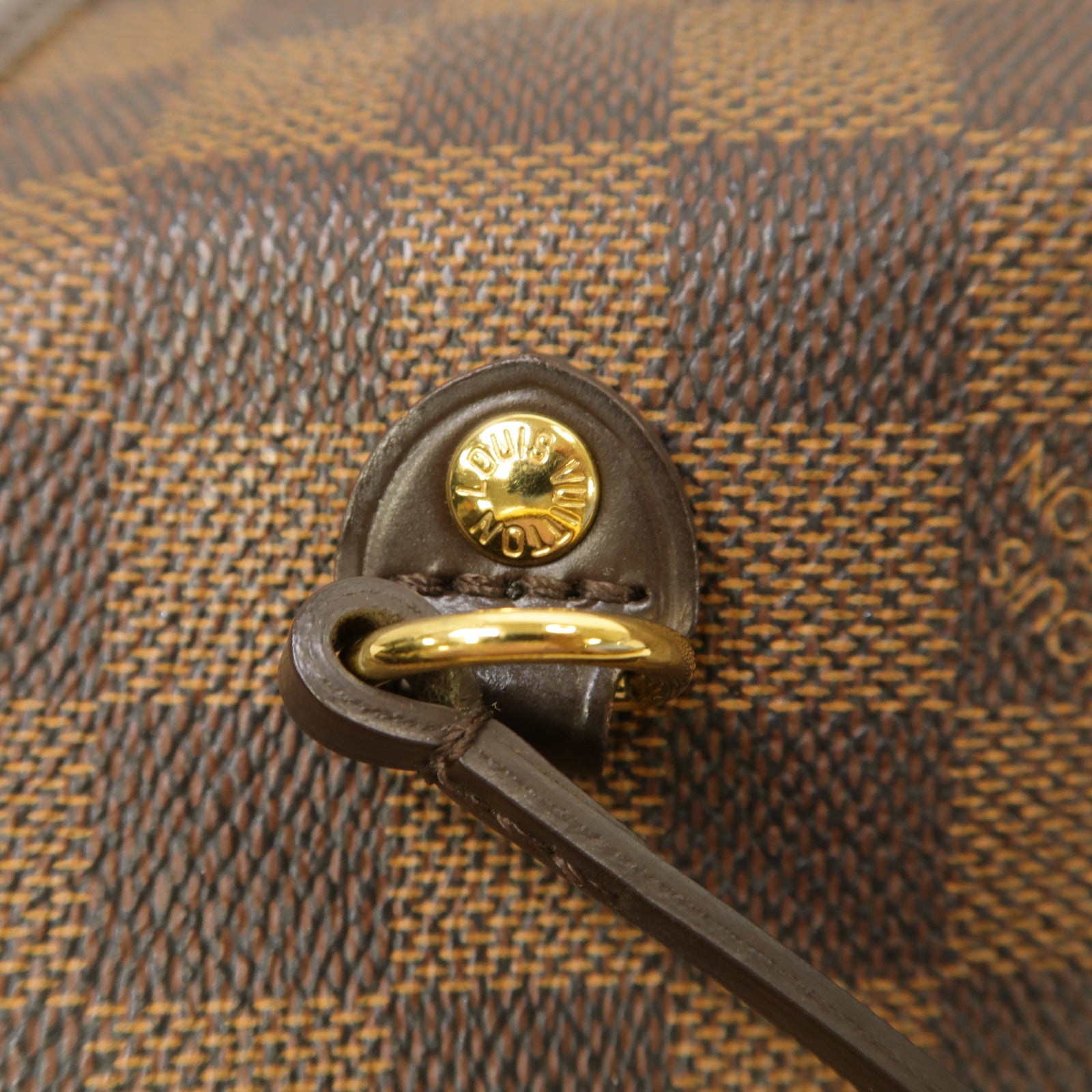 LOUIS VUITTON 【激減優惠】Damier Neverfull MM金扣手挽袋啡色