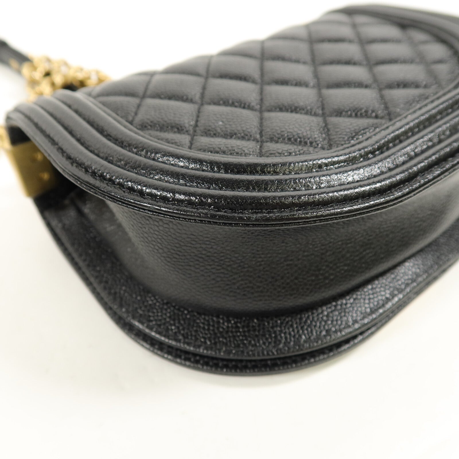 CHANEL 牛皮皮革Boy Messenger鏈帶肩背袋