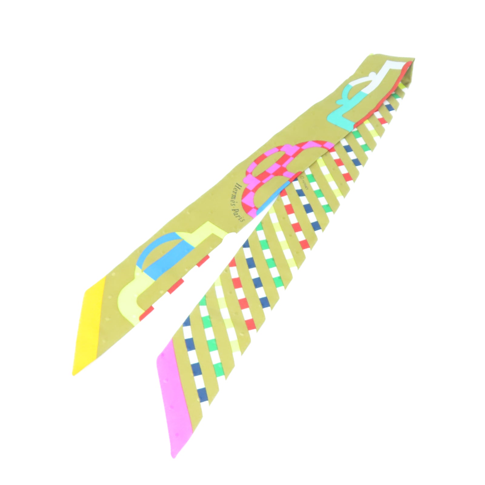 HERMES 【激減優惠】絲質Twilly Scarf絲巾金色