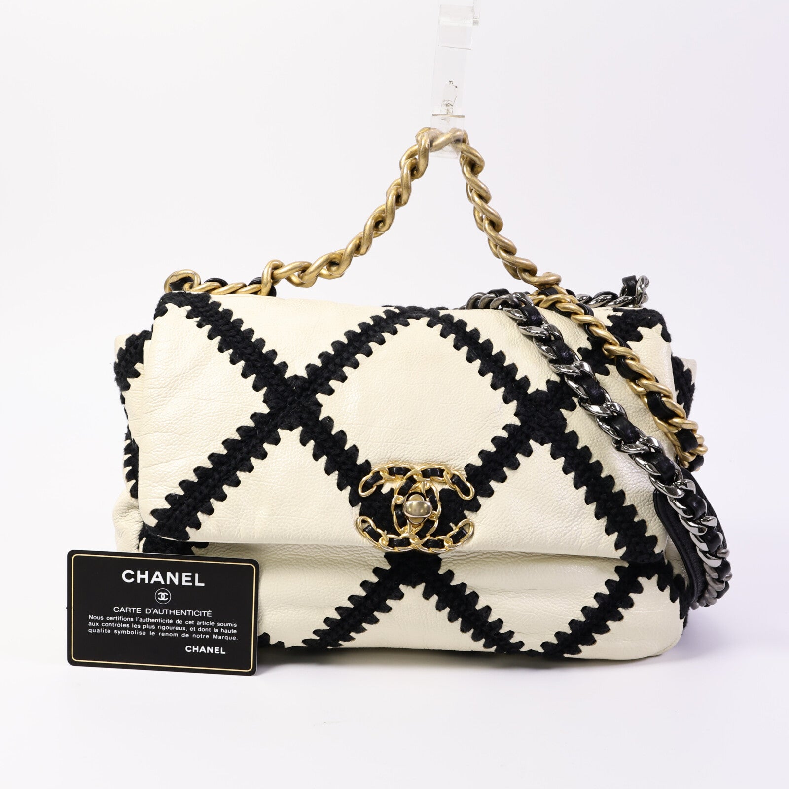 CHANEL 牛皮皮革Chanel 19 Small手挽肩背兩用袋