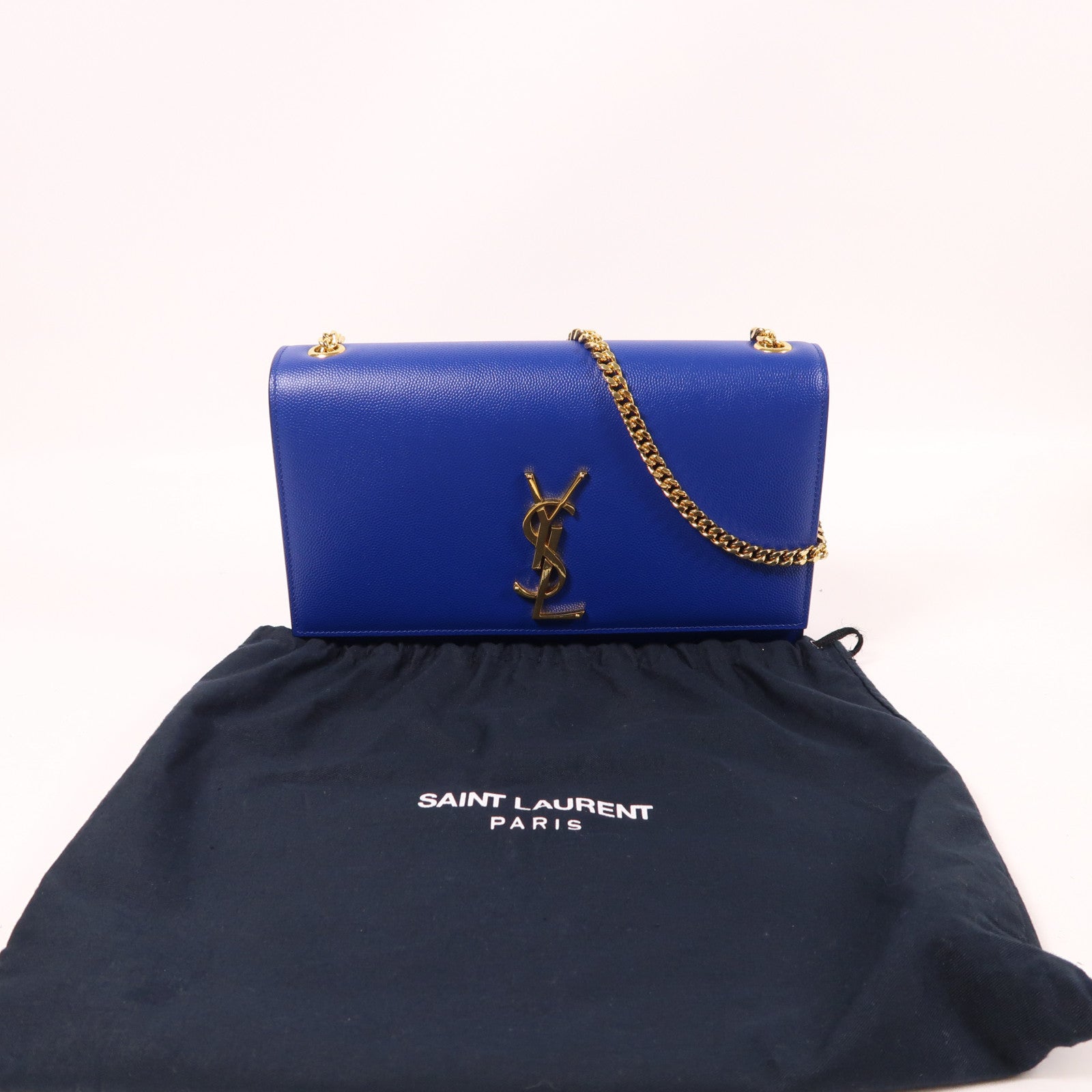 YVES SAINT LAURENT 牛皮皮革Kate Medium金扣鏈帶肩背袋