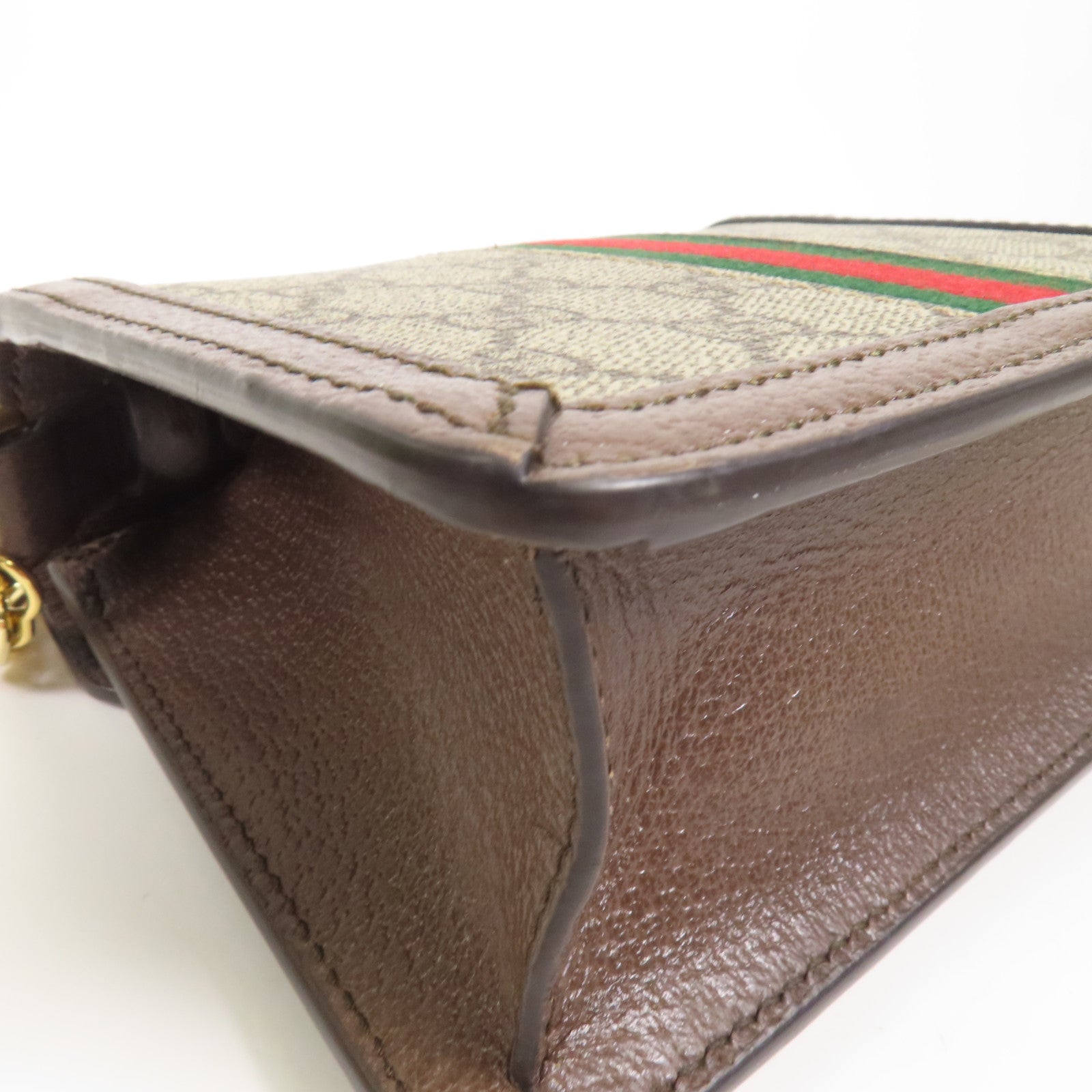 GUCCI 塗層帆布/牛皮皮革Ophidia Mini Top Handle Bag金扣手挽肩背兩用袋