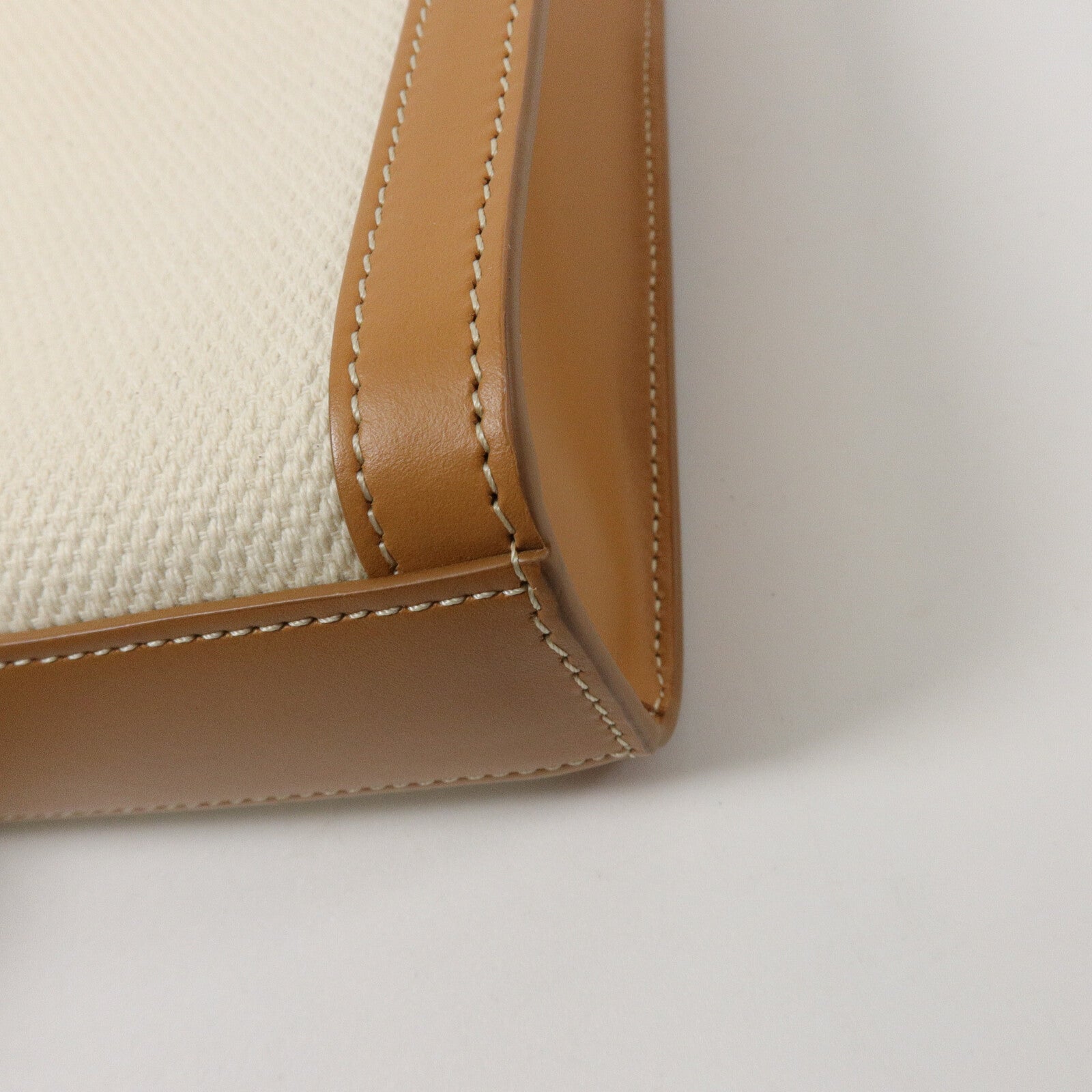 CELINE 帆布/牛皮皮革Mini Cabas Vertical手挽肩背兩用袋