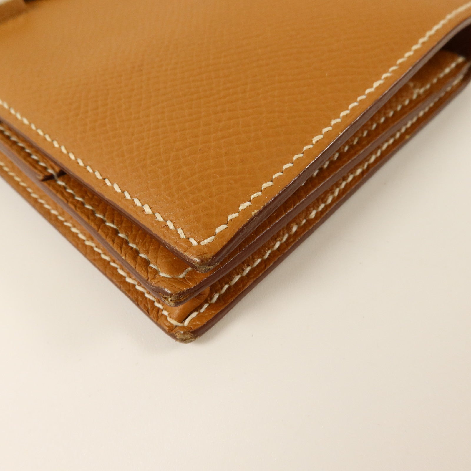 HERMES Epsom皮革Bearn Long Wallet銀扣長錢包Gold