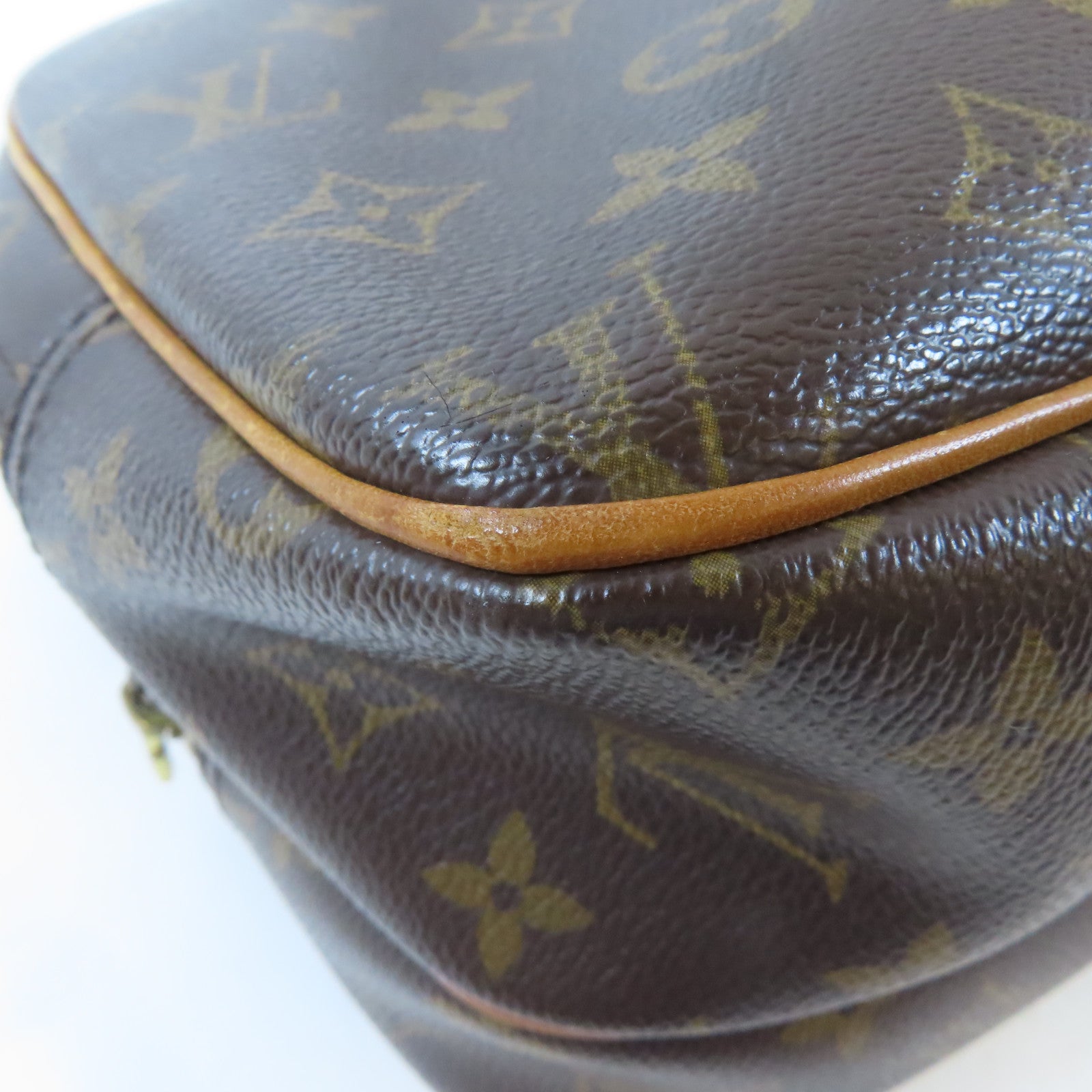 LOUIS VUITTON Monogram Reporter PM金扣肩背袋啡色