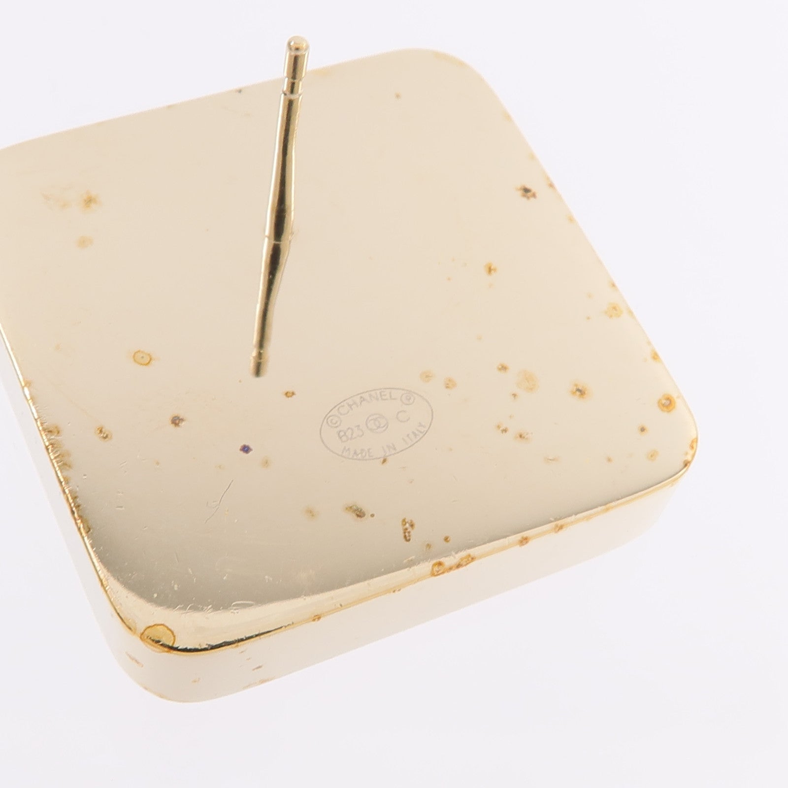 CHANEL 金屬/琺瑯COCO Mark Square Stud Earrings耳環