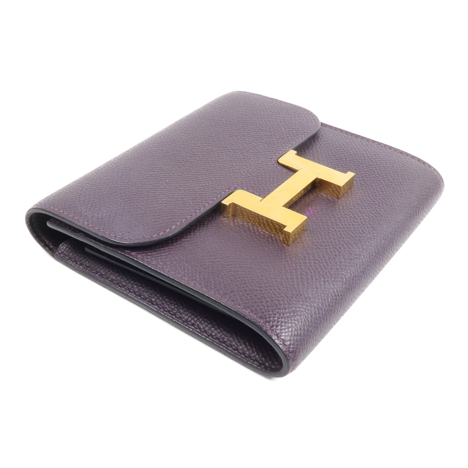 HERMES Epsom皮革Constance Wallet錢包Raisin