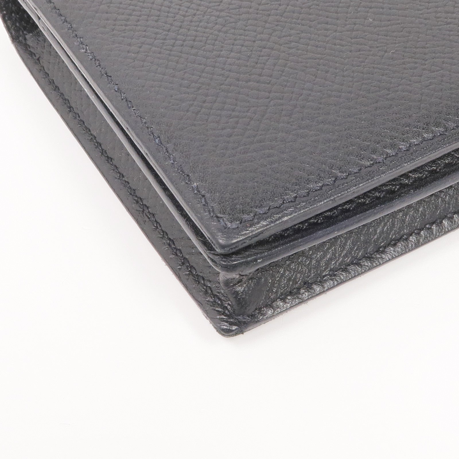 HERMES Epsom皮革Bearn Wallet銀扣長錢包Noir