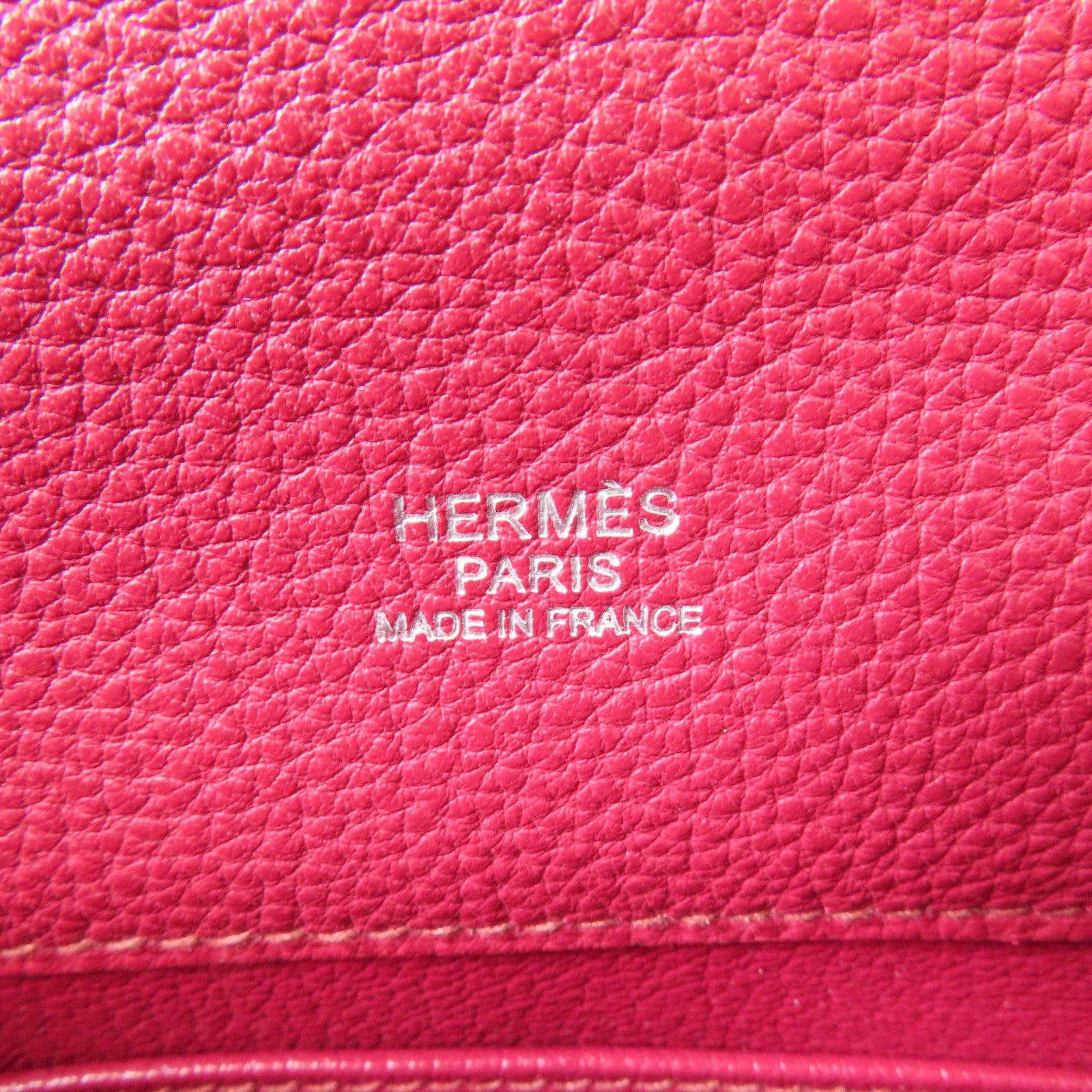 HERMES Togo皮革So Kelly銀扣肩背袋Ruby