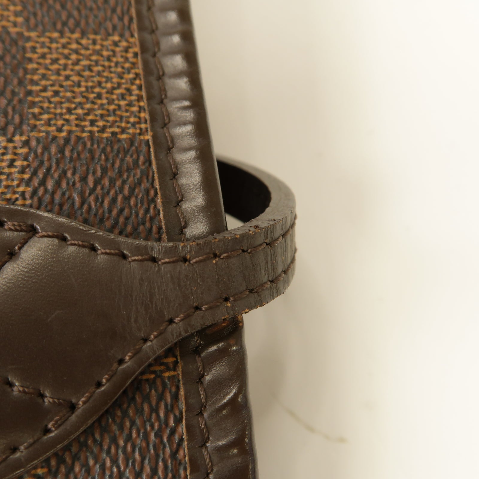 LOUIS VUITTON 【激減優惠】Damier Neverfull MM金扣手挽袋啡色