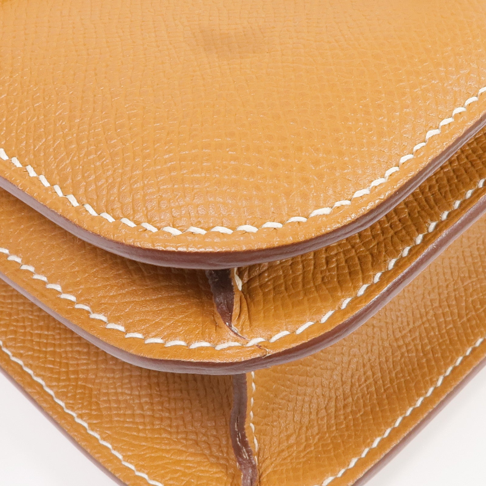 HERMES Epsom皮革Constance 24銀扣肩背袋Gold