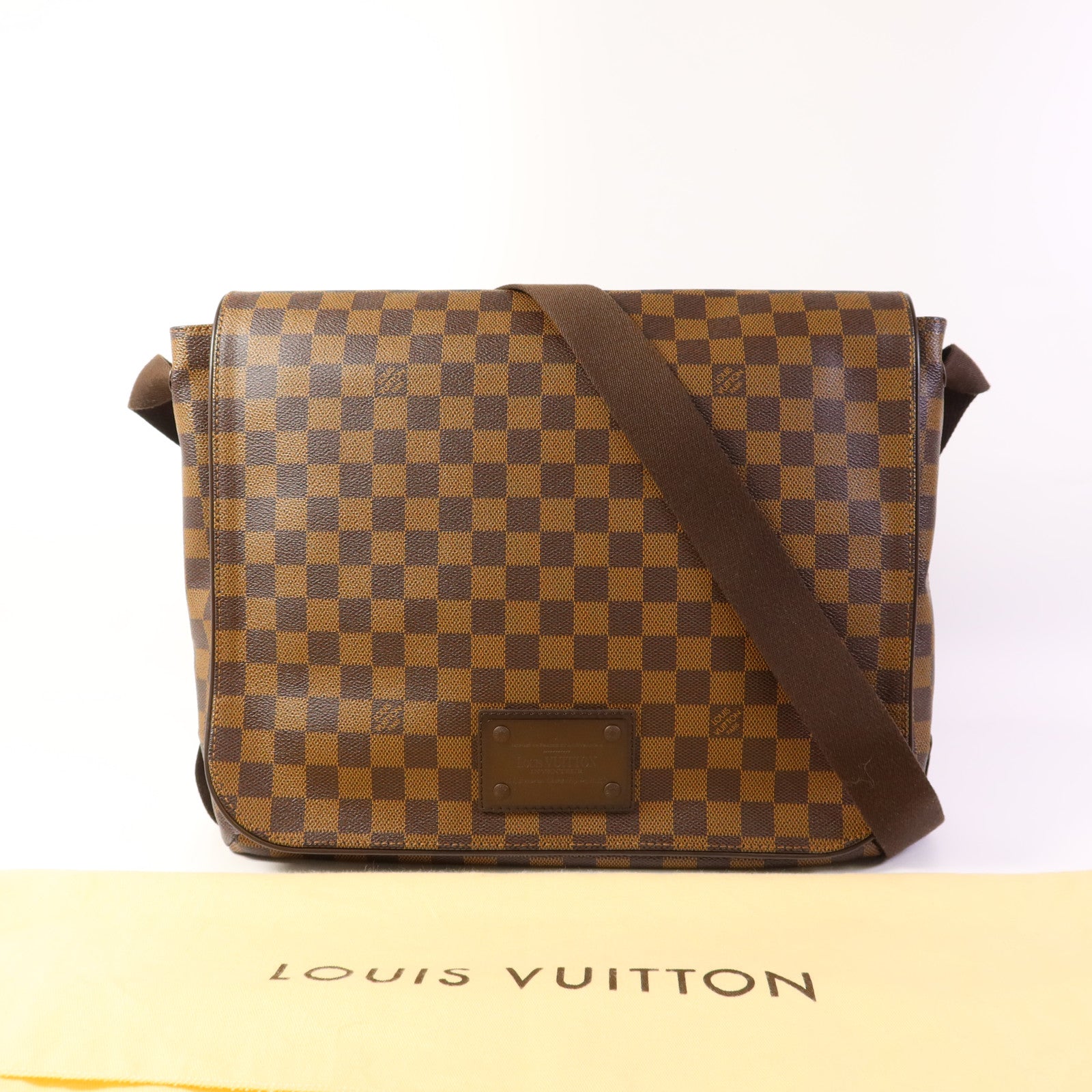 LOUIS VUITTON Damier Brooklyn GM金扣肩背袋
