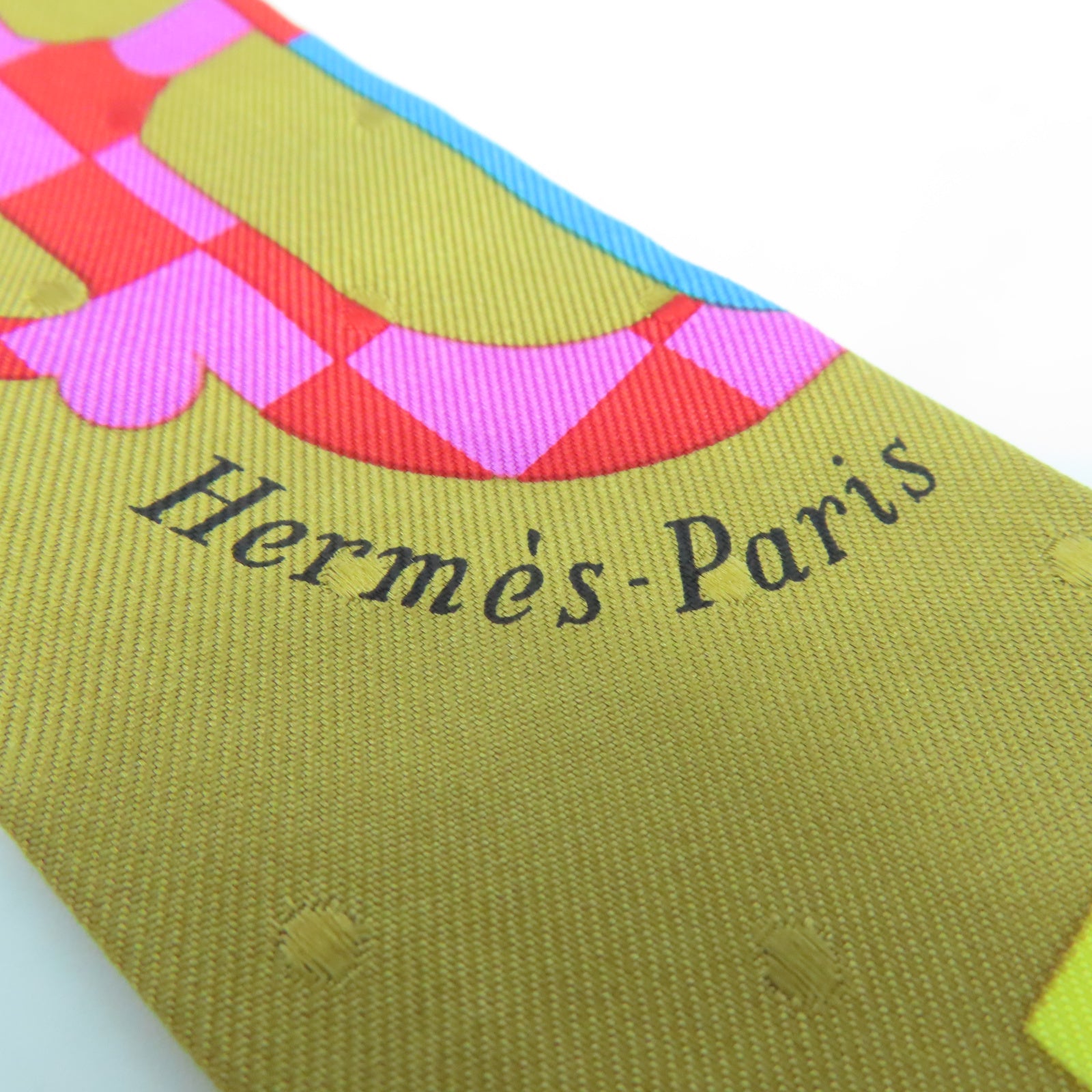HERMES 【激減優惠】絲質Twilly Scarf絲巾金色