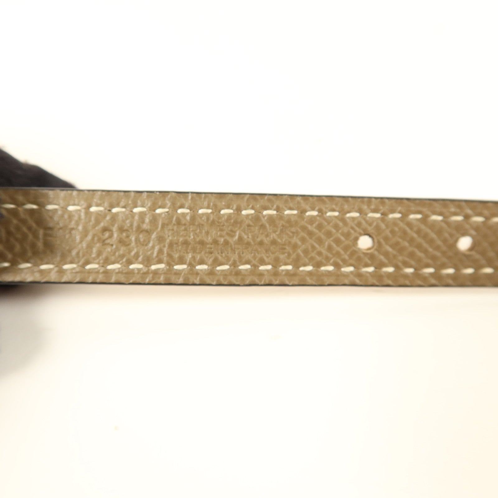 HERMES Epsom皮革Gamma Reversible Belt 75cm皮帶Etoupe
