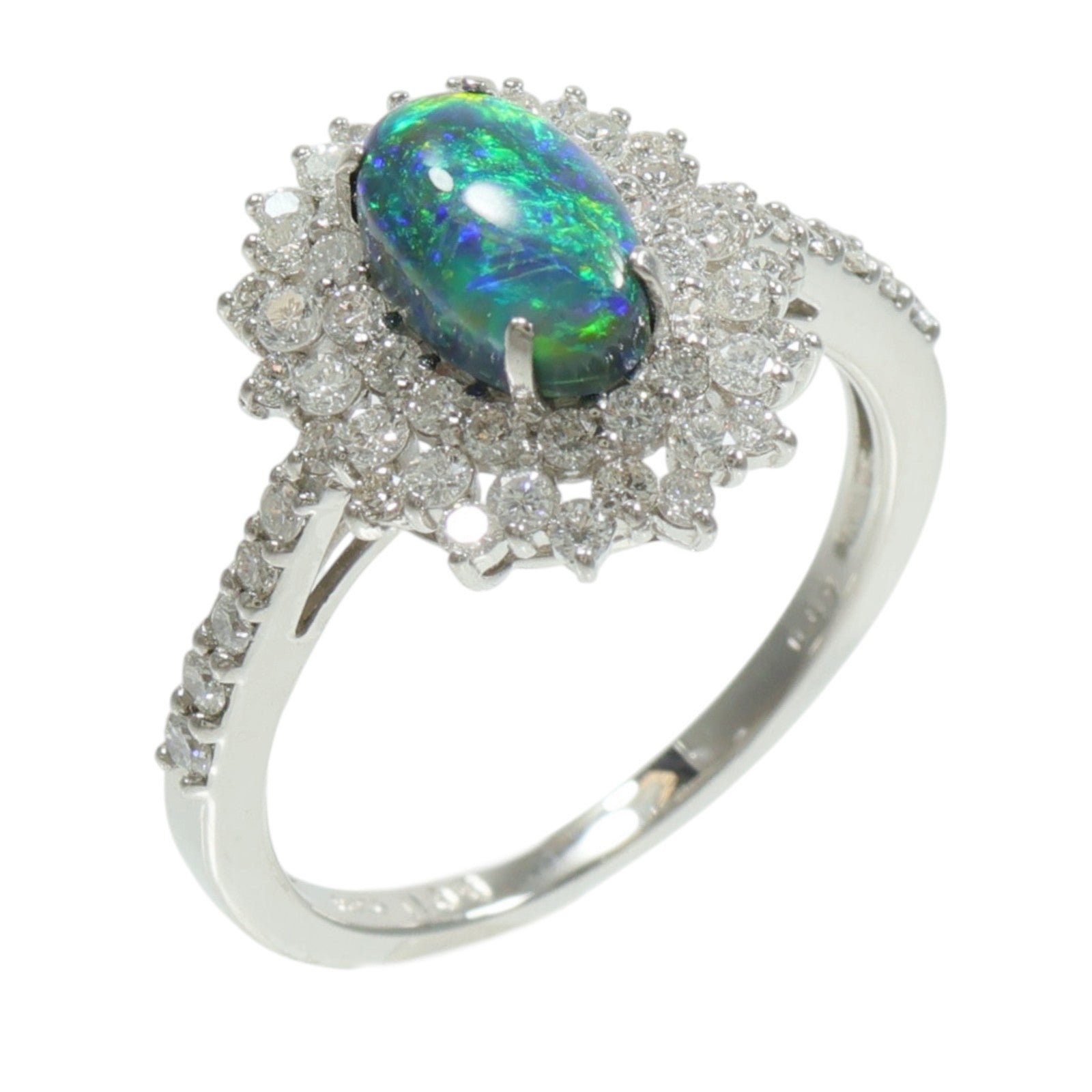 JEWELRY PT950鉑金Opal Diamond Ring蛋白石/鑽石戒指