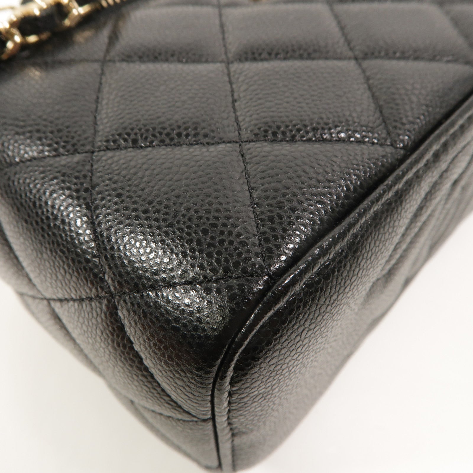 CHANEL 牛皮皮革Vanity Case鏈帶肩背袋