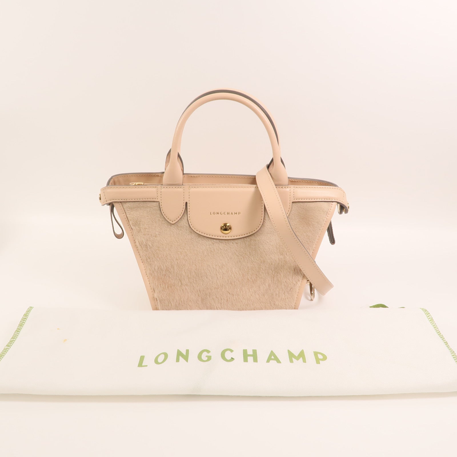 Longchamp 牛皮皮革2 Way Shoulder Bag金扣手挽肩背兩用袋
