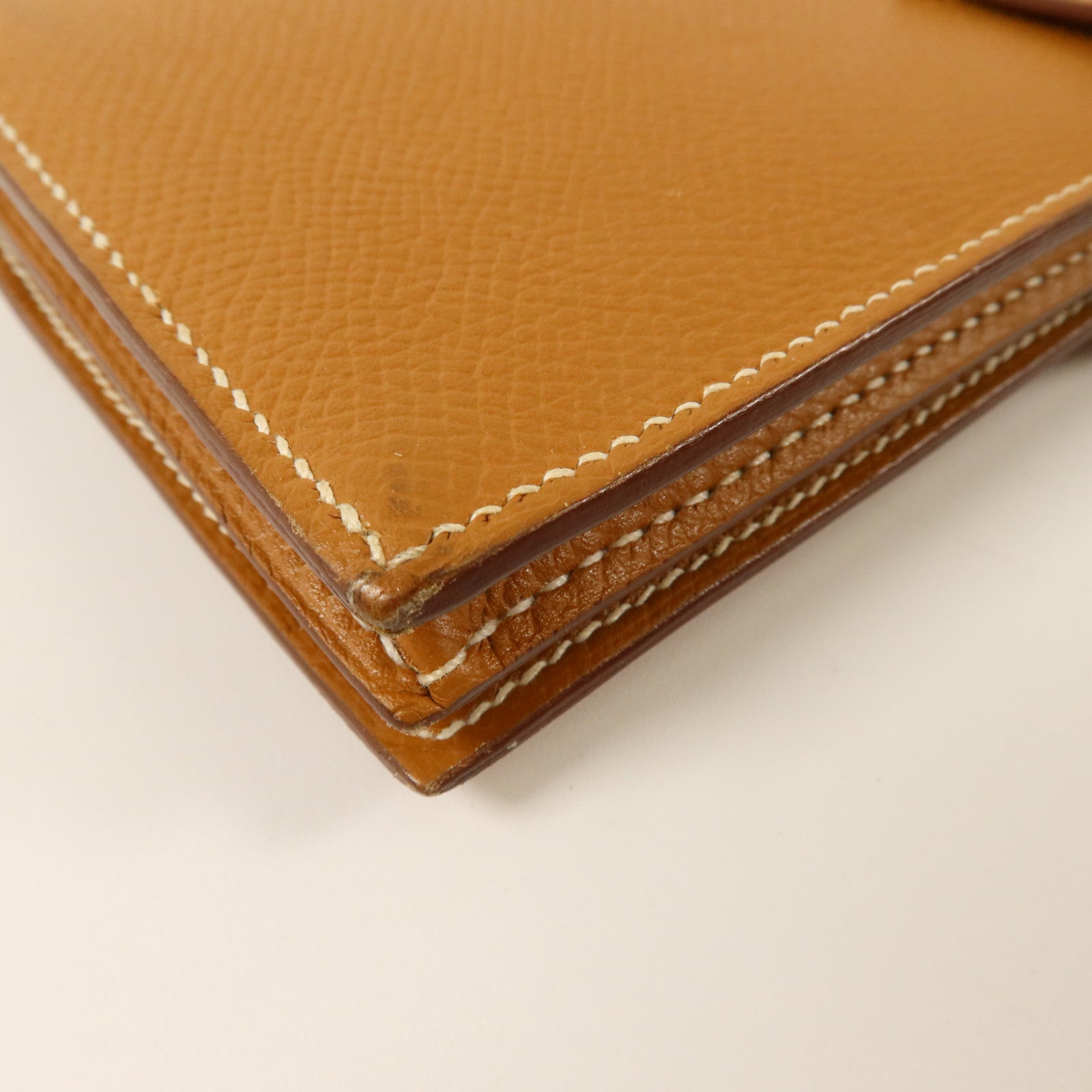 HERMES Epsom皮革Bearn Long Wallet銀扣長錢包Gold