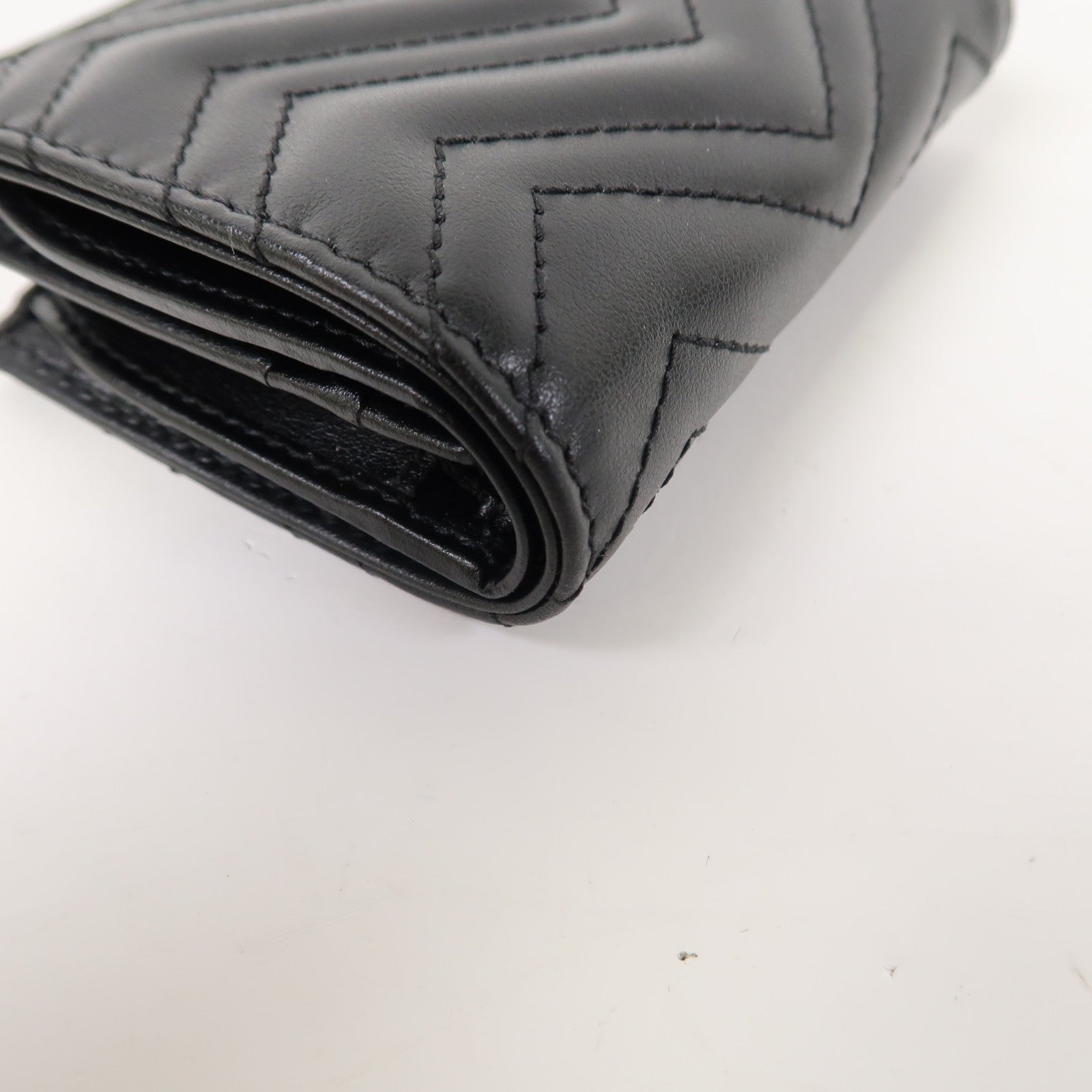 GUCCI 斜紋牛皮皮革Wallet金扣錢包黑色