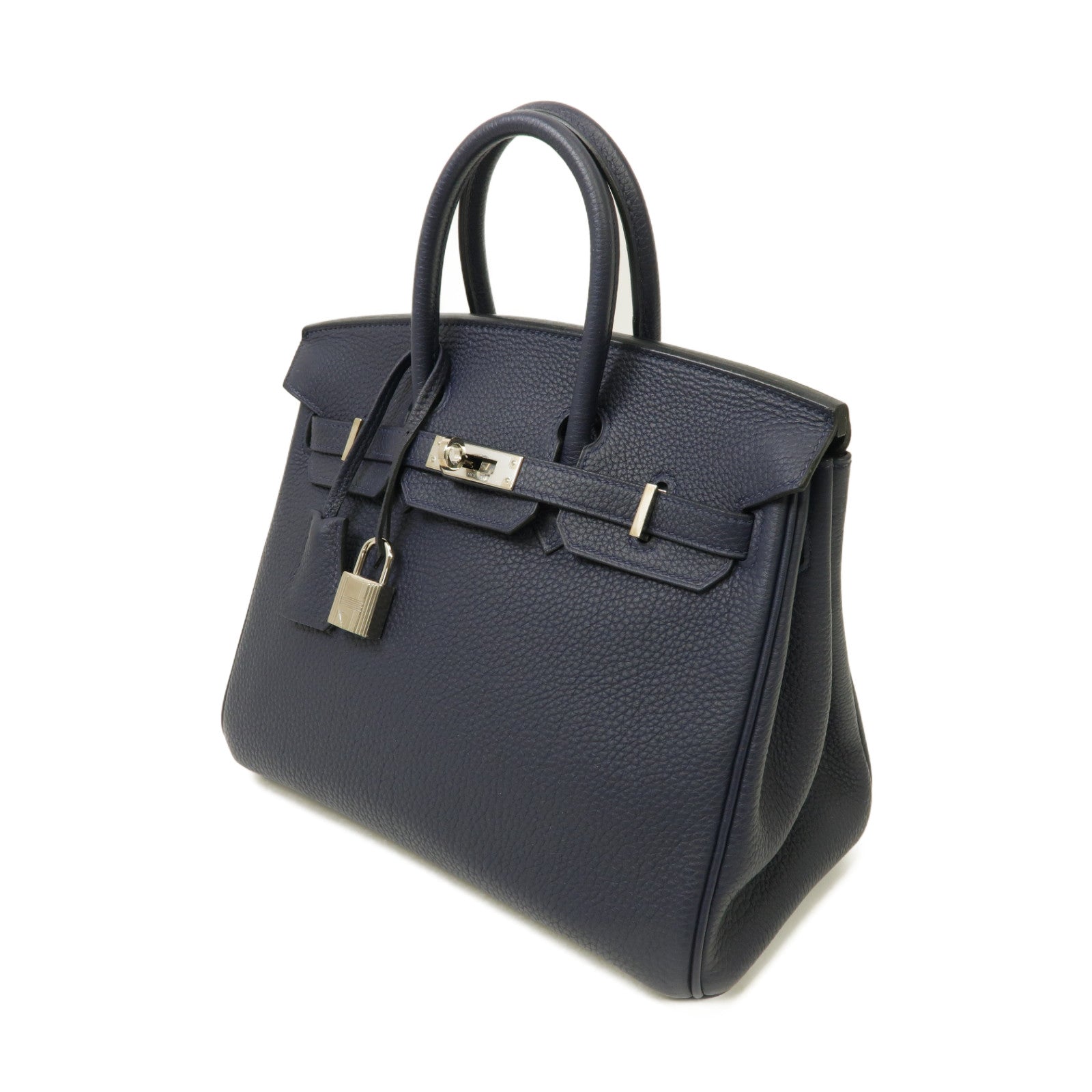 HERMES Togo皮革Birkin 25銀扣手挽袋Bleu Nuit午夜藍色