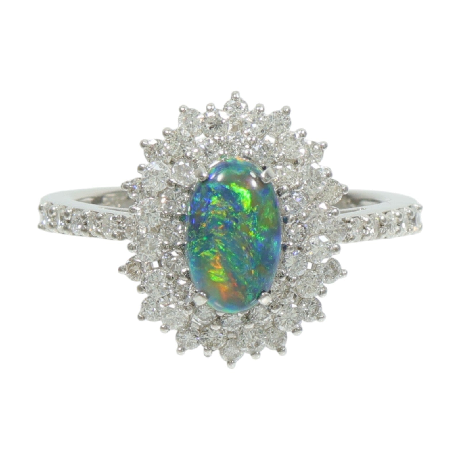 JEWELRY PT950鉑金Opal Diamond Ring蛋白石/鑽石戒指