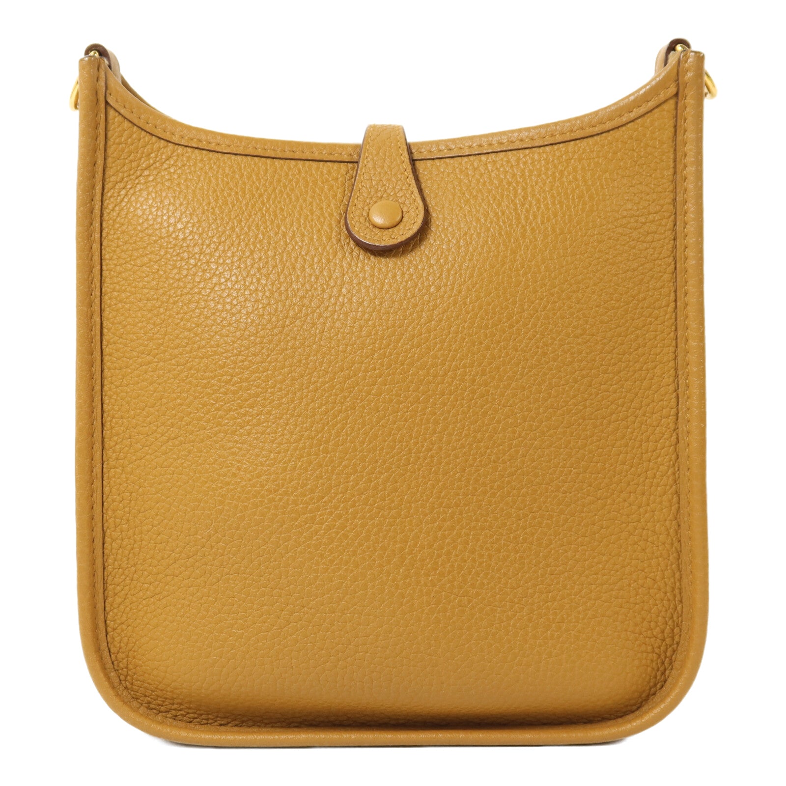 HERMES Maurice皮革Evelyne TPM金扣肩背袋Sesame/Lime