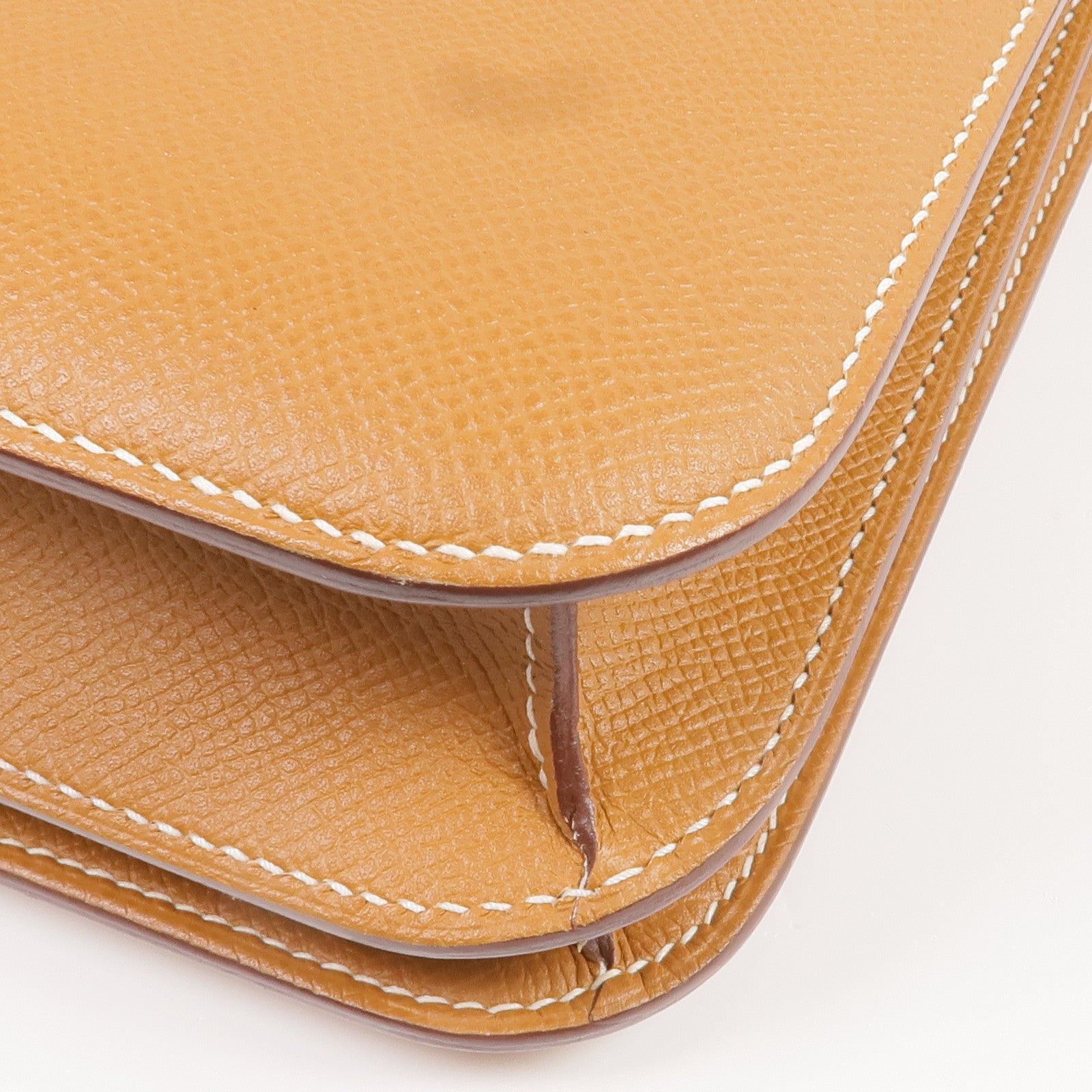 HERMES Epsom皮革Constance 24銀扣肩背袋Gold