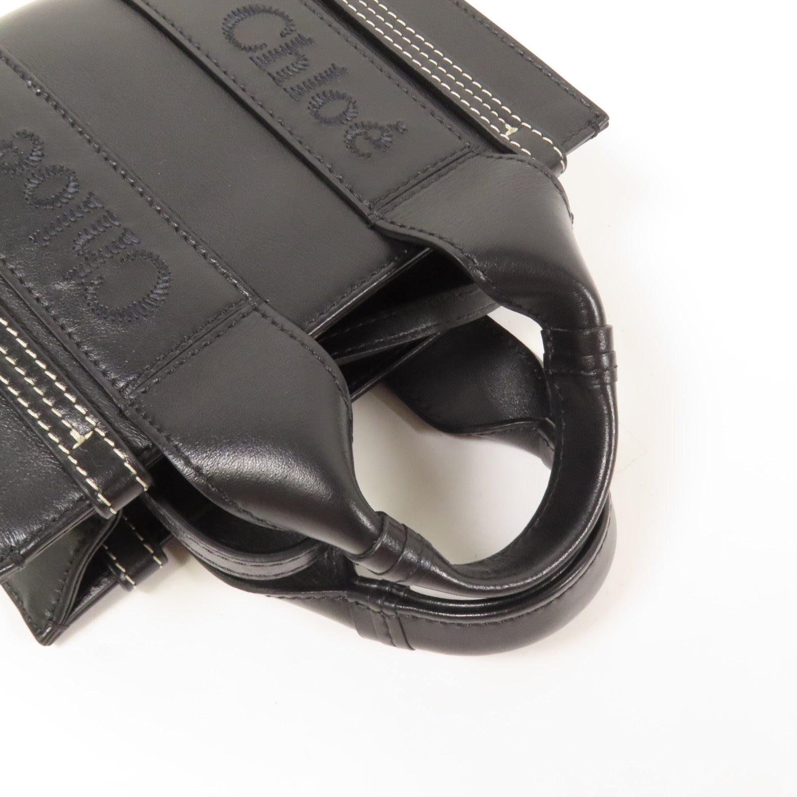 Chloe 牛皮皮革Mini Woody Tote手挽肩背兩用袋